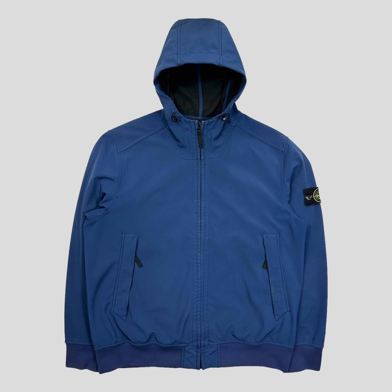 image of Stone Island Soft Shell Jacket - /3Xl in Blue, Men's (Size 2XL)