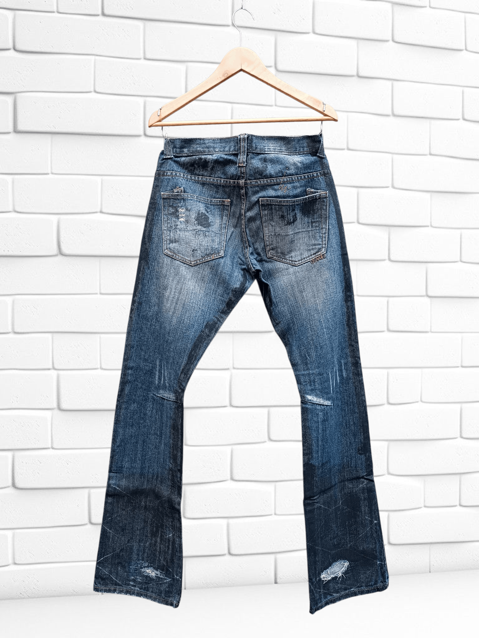 Japanese Brand Vintage Prps Noir Denim Distressed Waxed Coat Jeans Size US 28 / EU 44 - 5 Thumbnail