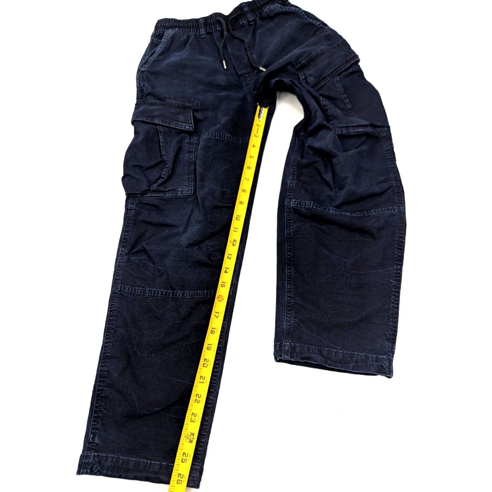 American Eagle Outfitters American Eagle Outfitters Indigo Denim Cargo Tapered Pants Women 2XS Stretch Inseam 26 Regular Rise High Blue Casual Slimming 90s Outdoor Size 24" / US 00 / IT 34 - 3 Thumbnail