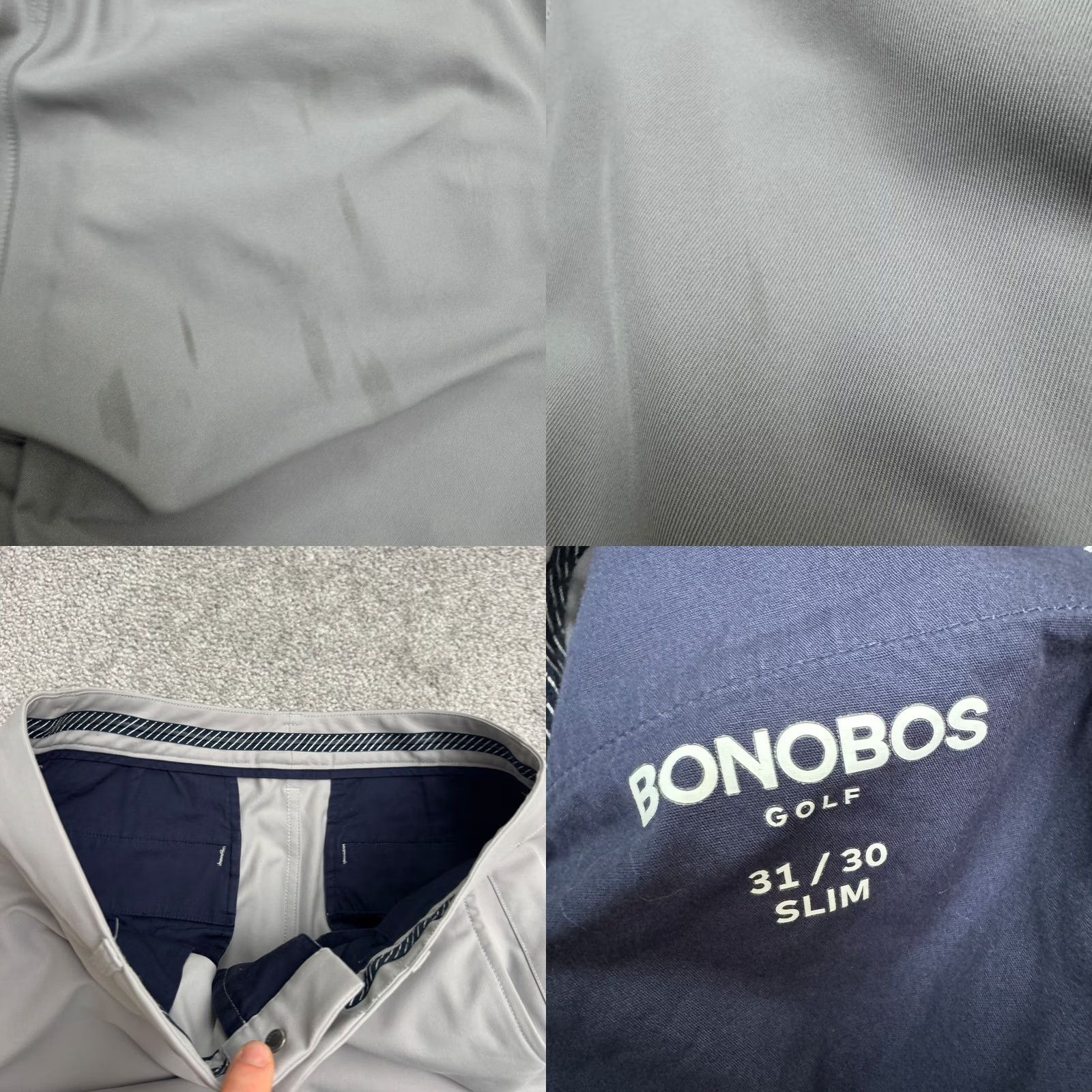 Bonobos Bonobos Mens Gray Slim Fit Straight Leg Golf Chino Pants 31x30 Size US 31 - 8 Thumbnail