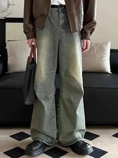 VIBE Vintage washed distressed wide-leg jeans Size US 32 / EU 48 - 4 Thumbnail