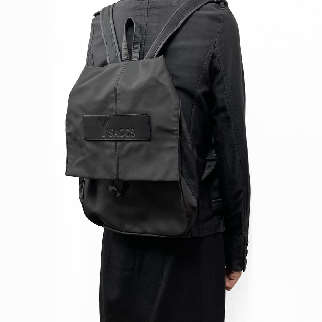 Yohji Yamamoto Ysaccs By Yohji Yamamoto Hybrid Backpack Leather and Nylon Size ONE SIZE - 2 Thumbnail