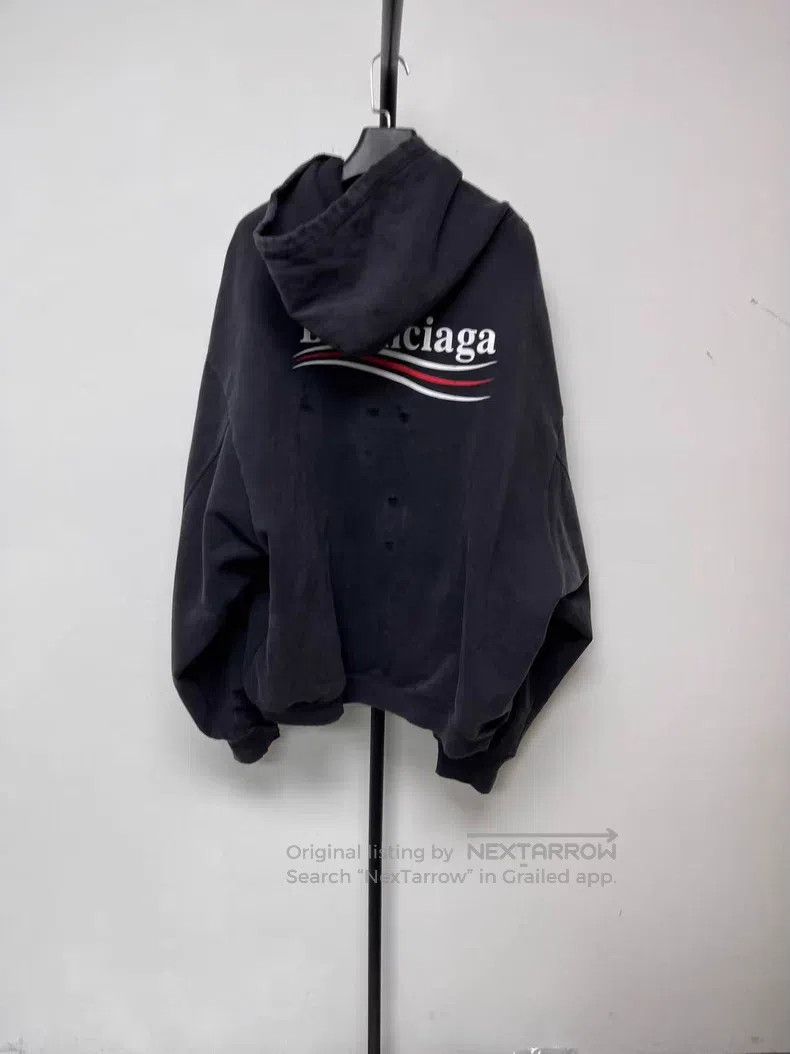 Balenciaga Balenciaga Printed Drawstring-Free Hooded Long Sleeve Swea Size US M / EU 48-50 / 2 - 2 Thumbnail