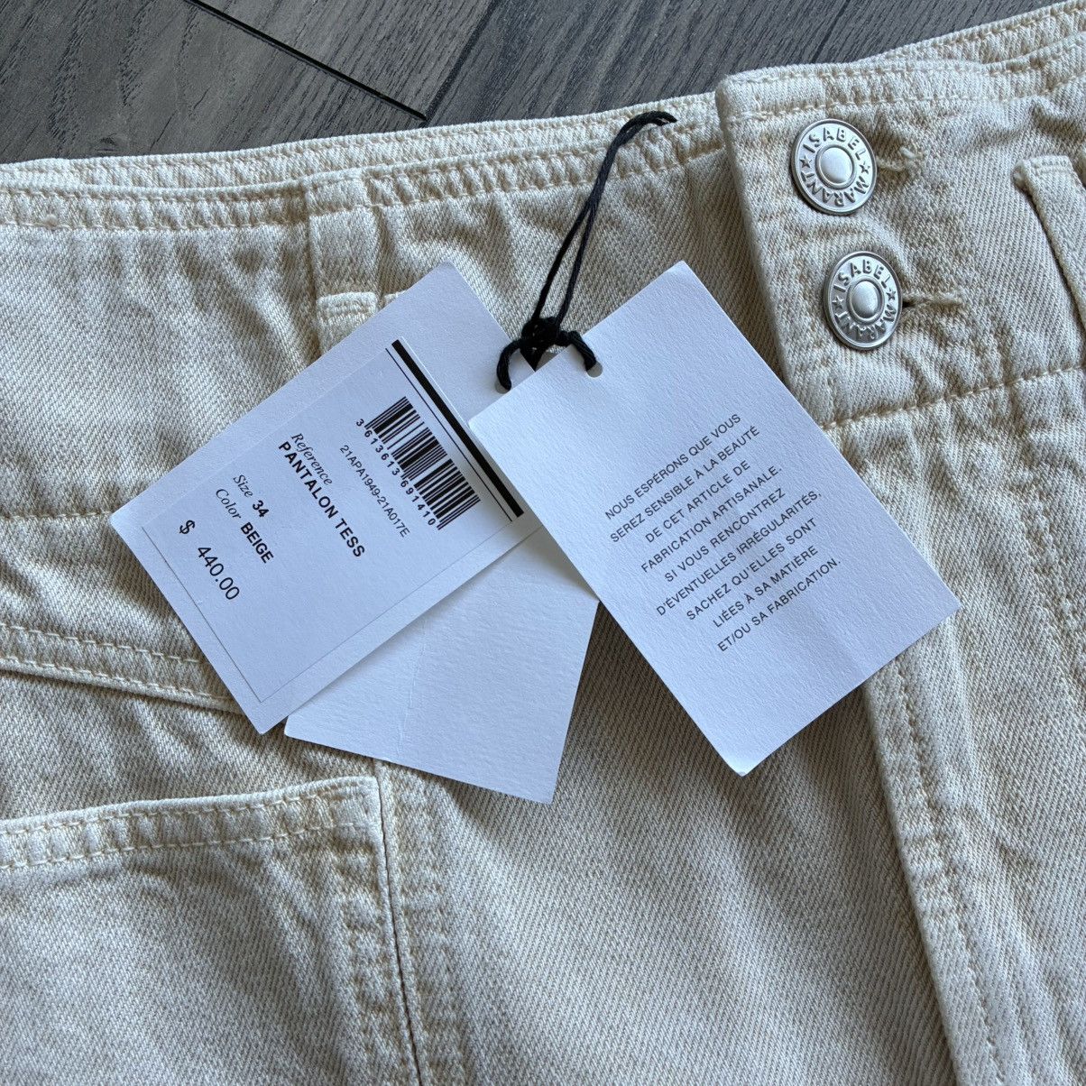 Isabel Marant Etoile Isabel Marant ÉTOILE Tess Boyfriend Beige Denim Pants Size 26" / US 2 / IT 38 - 3 Thumbnail