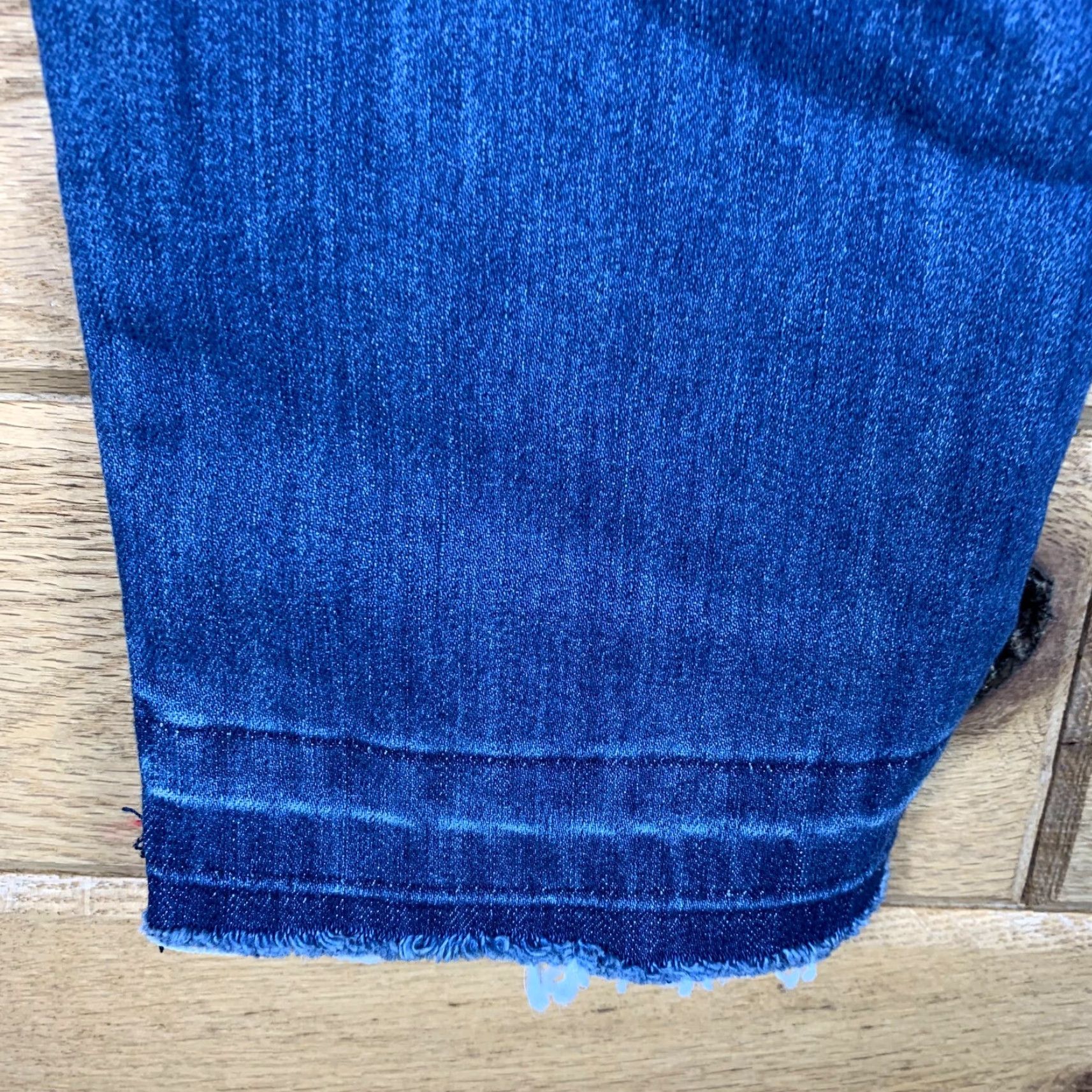 Denime Indigo Jeans Womens Patchwork Ankle Indigo Thread 10 Blue Denim 5-Pocket Zipper Button Rise Mid Fall Spring Summer Winter Classic Fit Womens Size 32" / US 10 / IT 46 - 4 Thumbnail