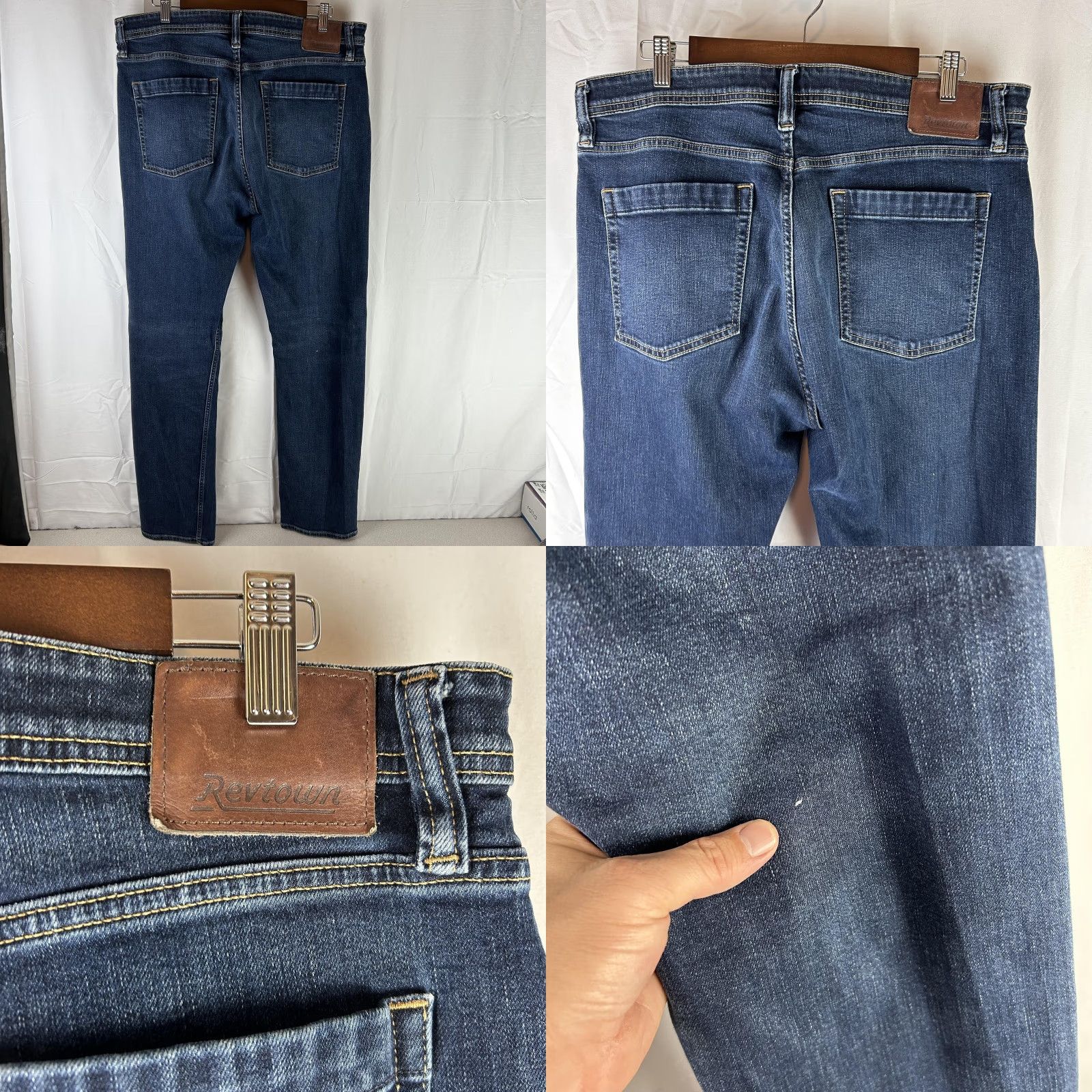 Denime Revtown Decade Denim Sharp Jeans Mens 36x32 Blue Straight Stretch 5-Pocket Size US 36 / EU 52 - 8 Thumbnail