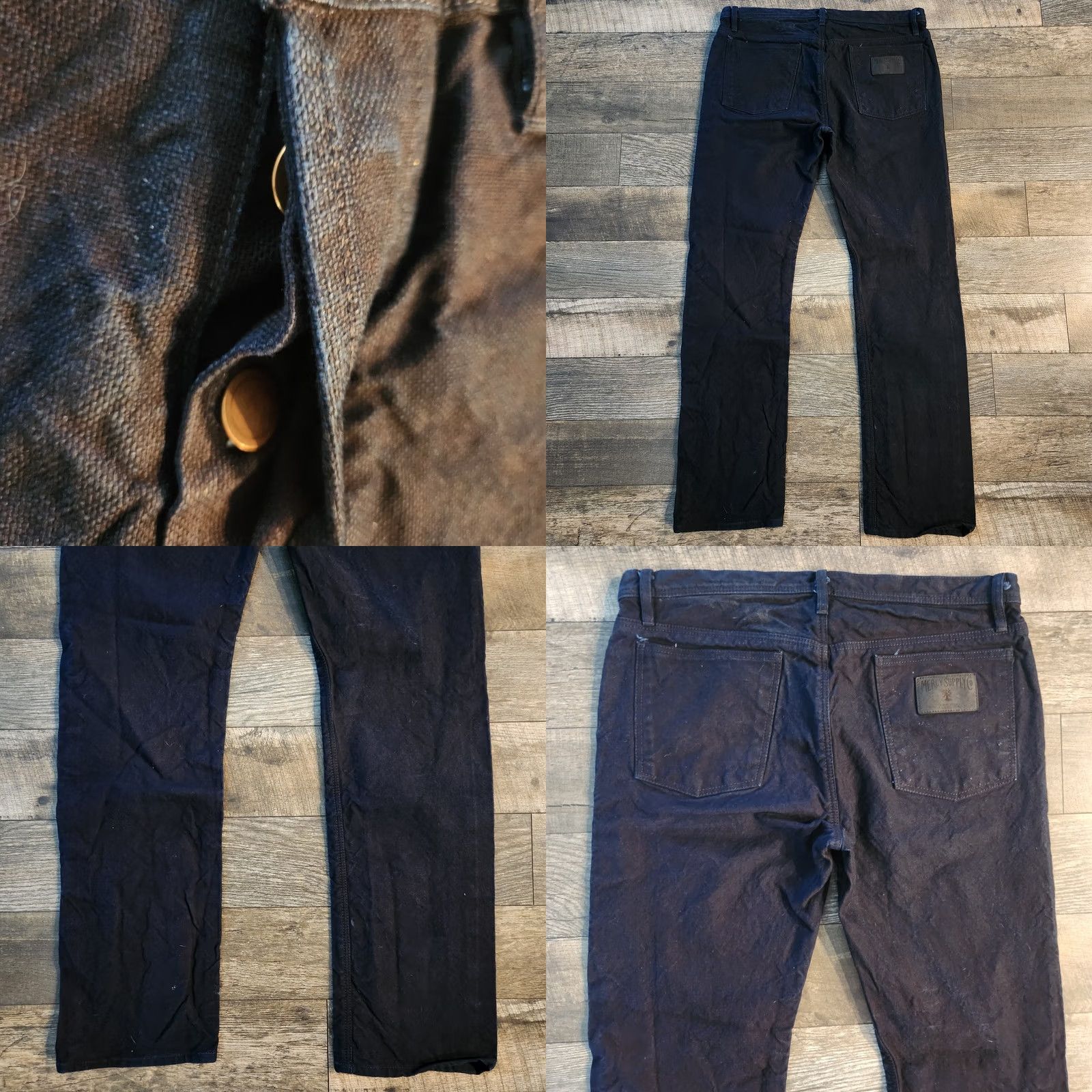 Vintage Mercy Supply Co Jeans Mens 38x33 Dark Blue Straight Heavy Weight Selvedge Denim Jeans Mens 38x33 Dark Blue Straight Heavy Weight Selvedge Denim Size US 38 / EU 54 - 8 Thumbnail