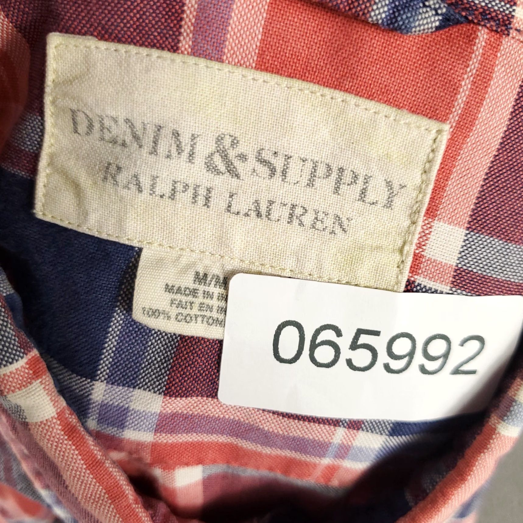 Ralph Lauren Denim & Supply Ralph Lauren Shirt Mens Medium Red Blue Plaid Button Up Long Sleeve Size US M / EU 48-50 / 2 - 8 Thumbnail