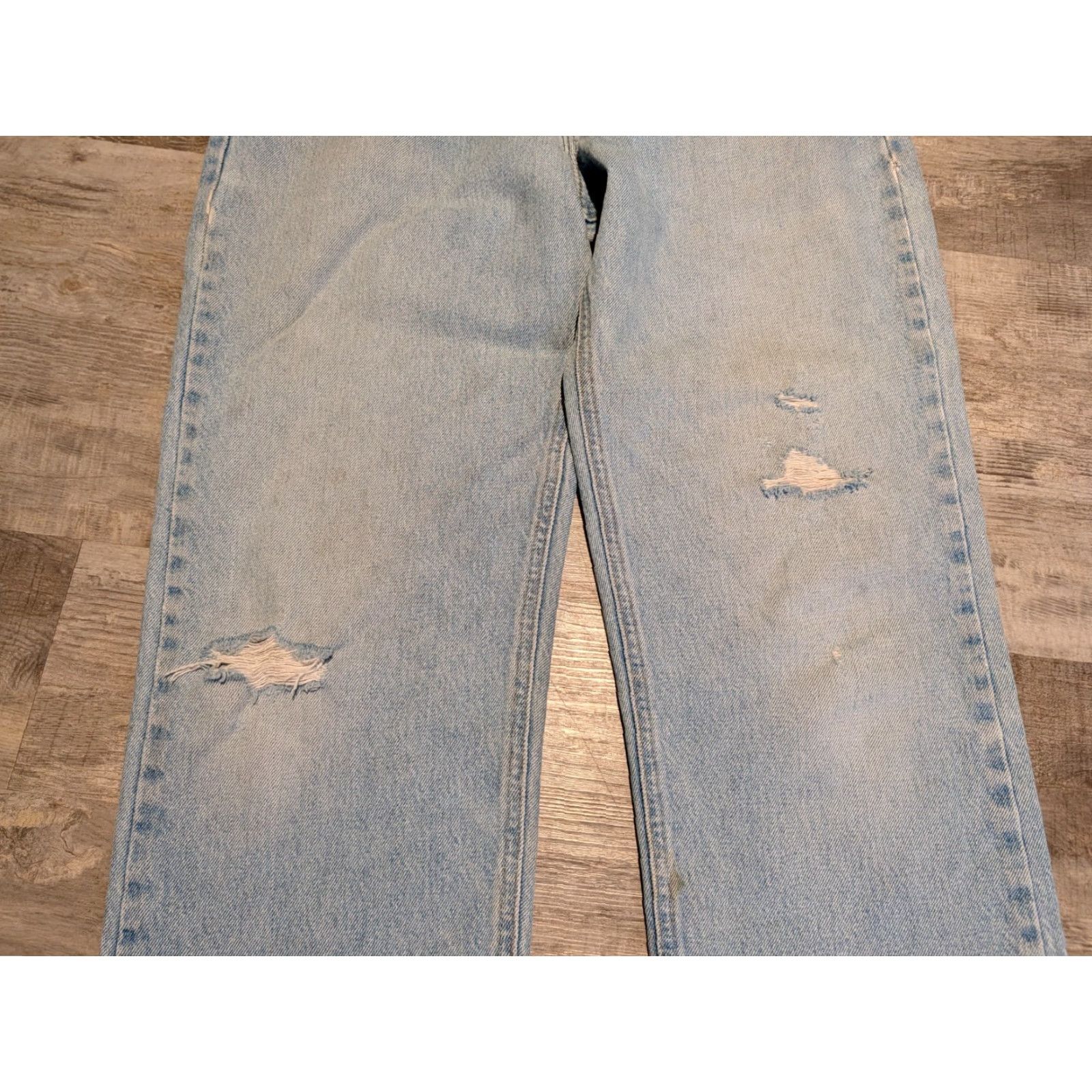 Carhartt Carhartt Jeans Mens 36x32 31" Actual Light Wash Denim 5-Pocket Logo Workwear Regular Fit Blue (B180 STW) Size US 36 / EU 52 - 6 Thumbnail