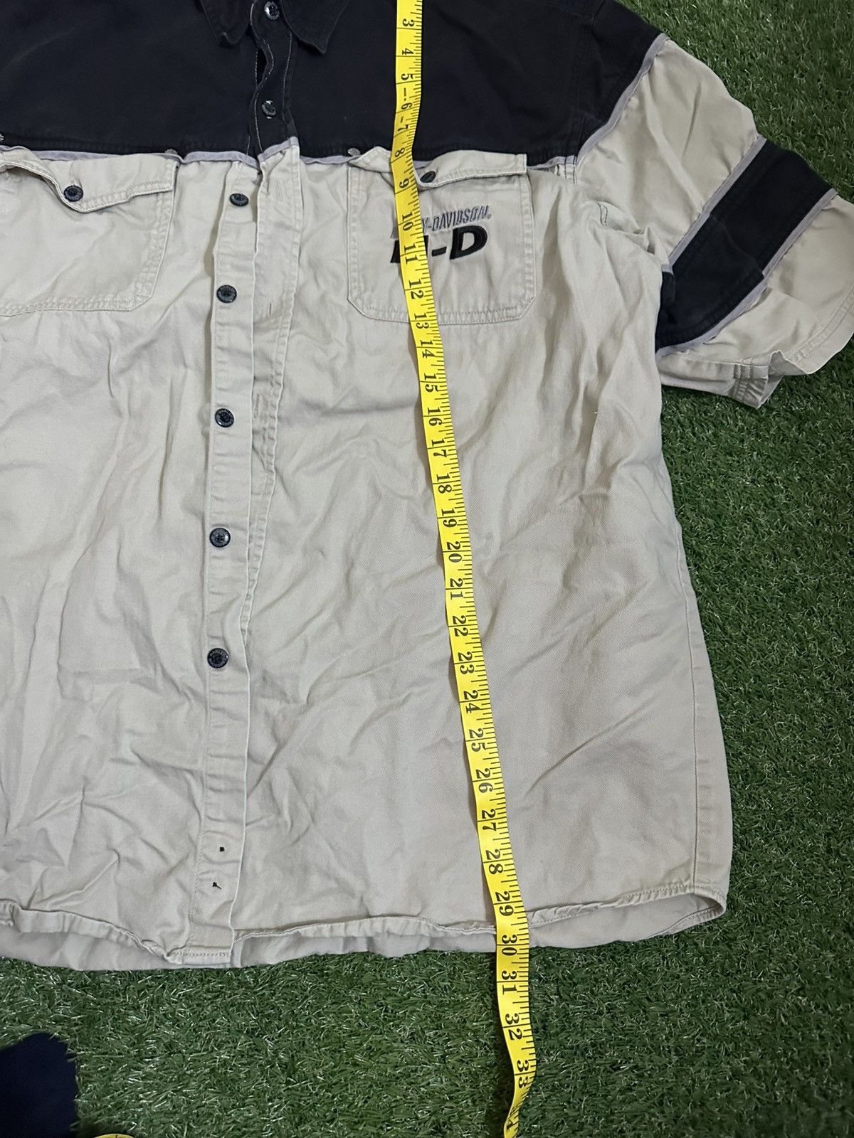 Harley Davidson × Vintage 1990s mechanic short sleeve Harley Davidson button up Size US XL / EU 56 / 4 - 5 Thumbnail