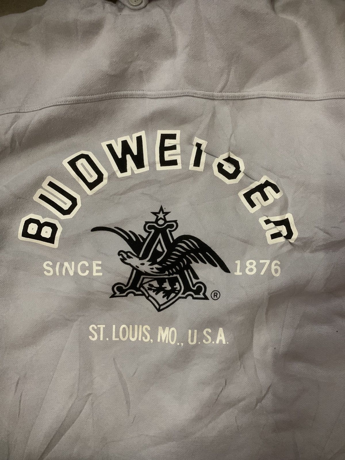 Budweiser × Vintage Budweiser Button Long Jacket With Hooded Size US L / EU 52-54 / 3 - 10 Thumbnail