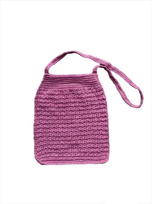 Handmade Handmade Knit Crochet Bag Vintage Avant Garde Style Size ONE SIZE - 4 Thumbnail