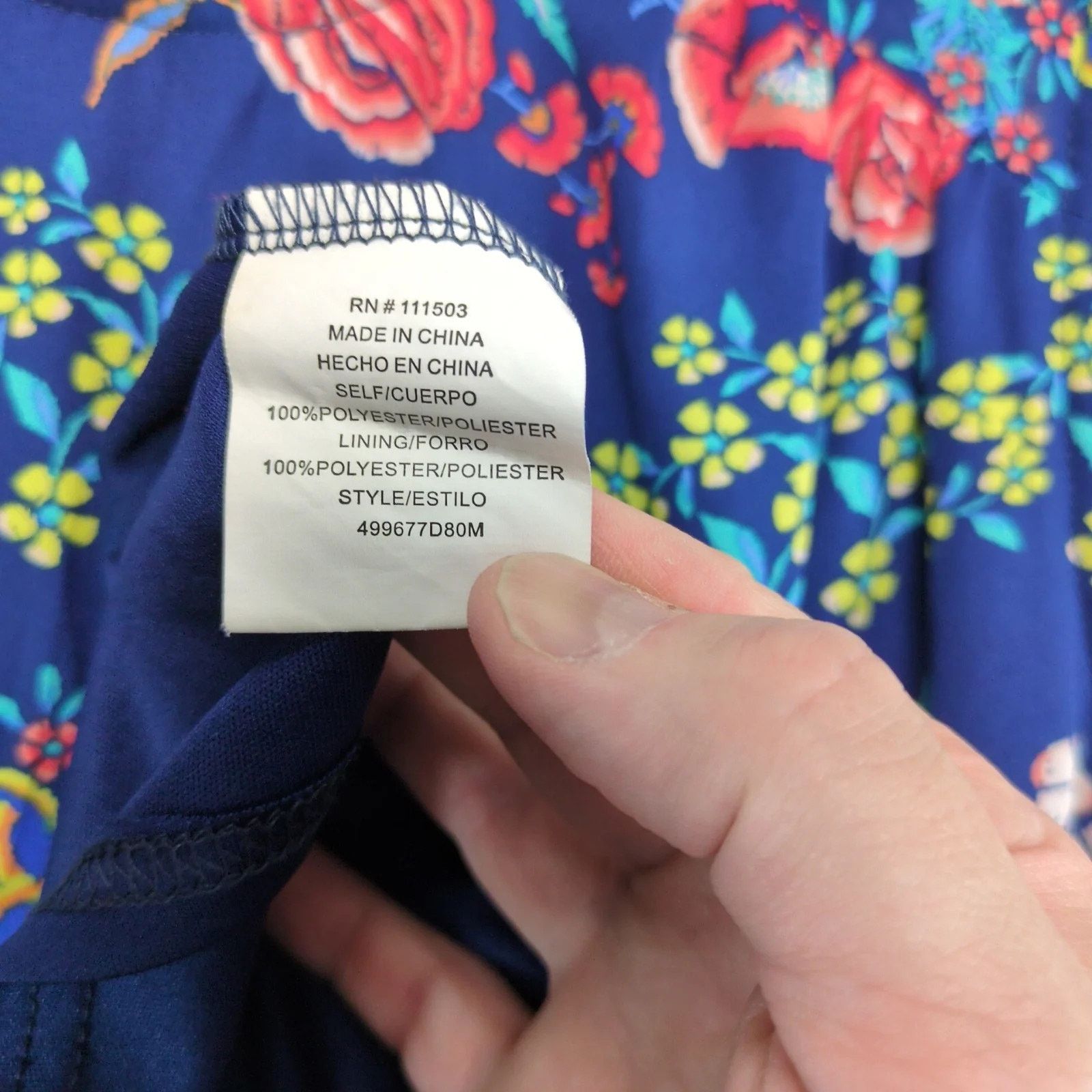 Other Luxology Blue Floral Sleeveless Shift Dress Sz 10 Flowy Size L / US 10 / IT 46 - 4 Thumbnail