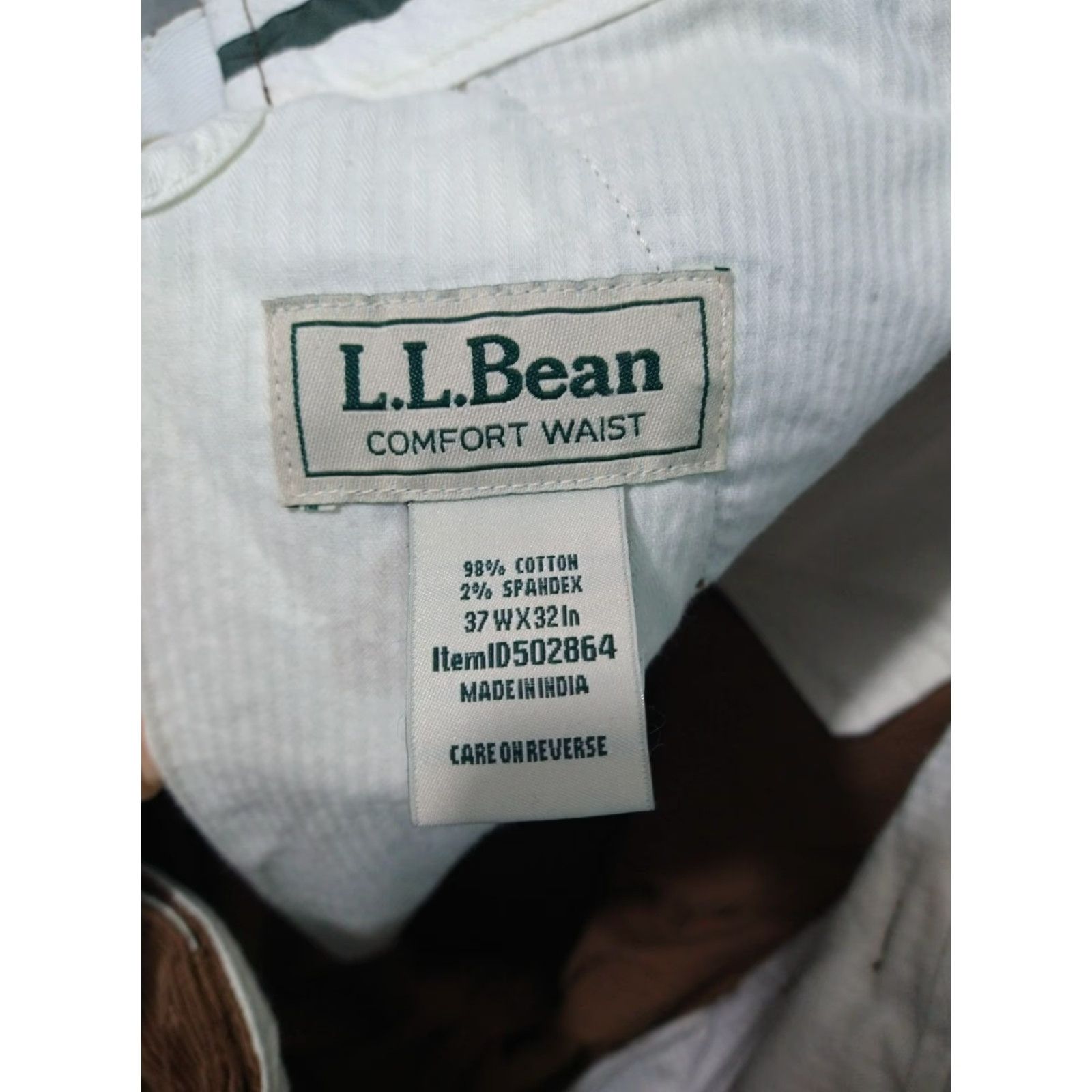 Vintage LL Bean Pants Mens 37x32 Flat Front Brown Corduroy Cotton Stretch Comfort Waist Size US 37 - 7 Thumbnail