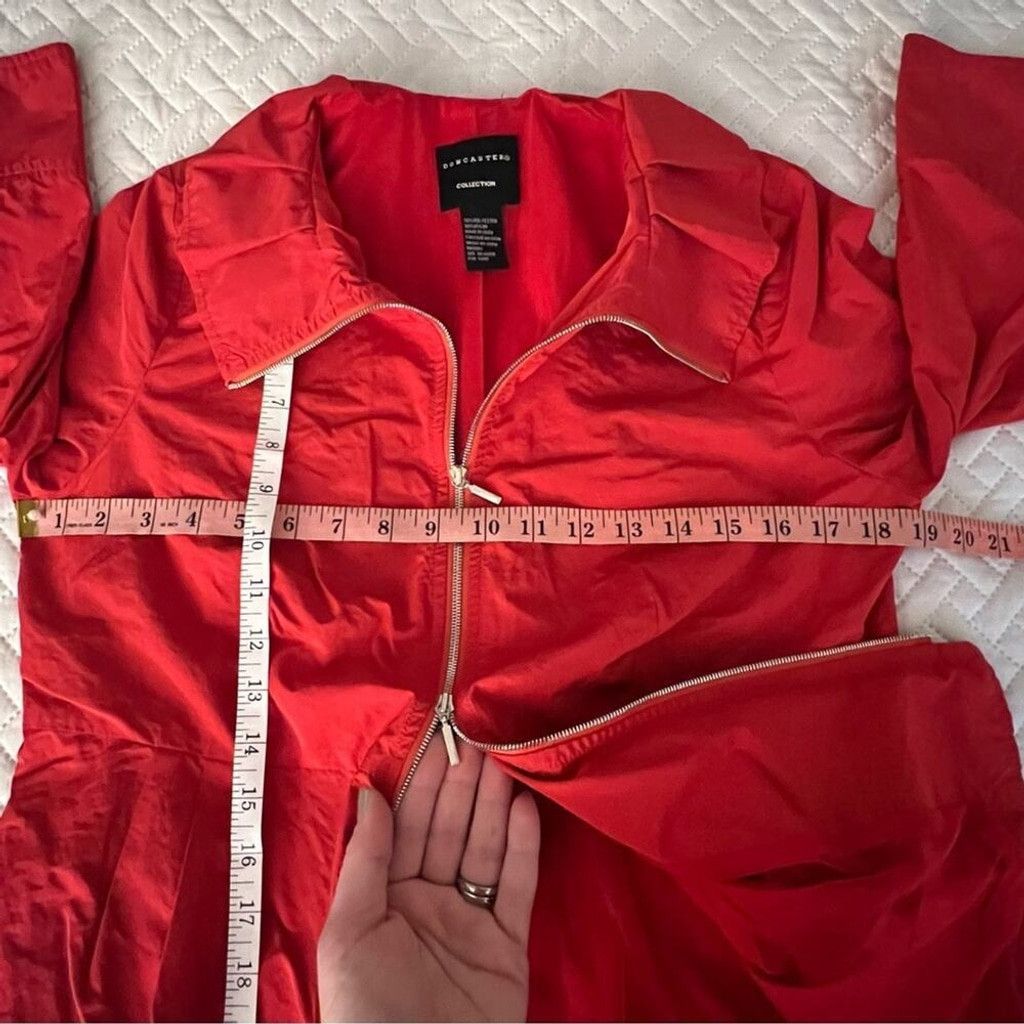 Other Doncaster Womens 8 Red 3/4 Sleeve Jacket w/ Offset Zipper Po Size M / US 6-8 / IT 42-44 - 7 Thumbnail