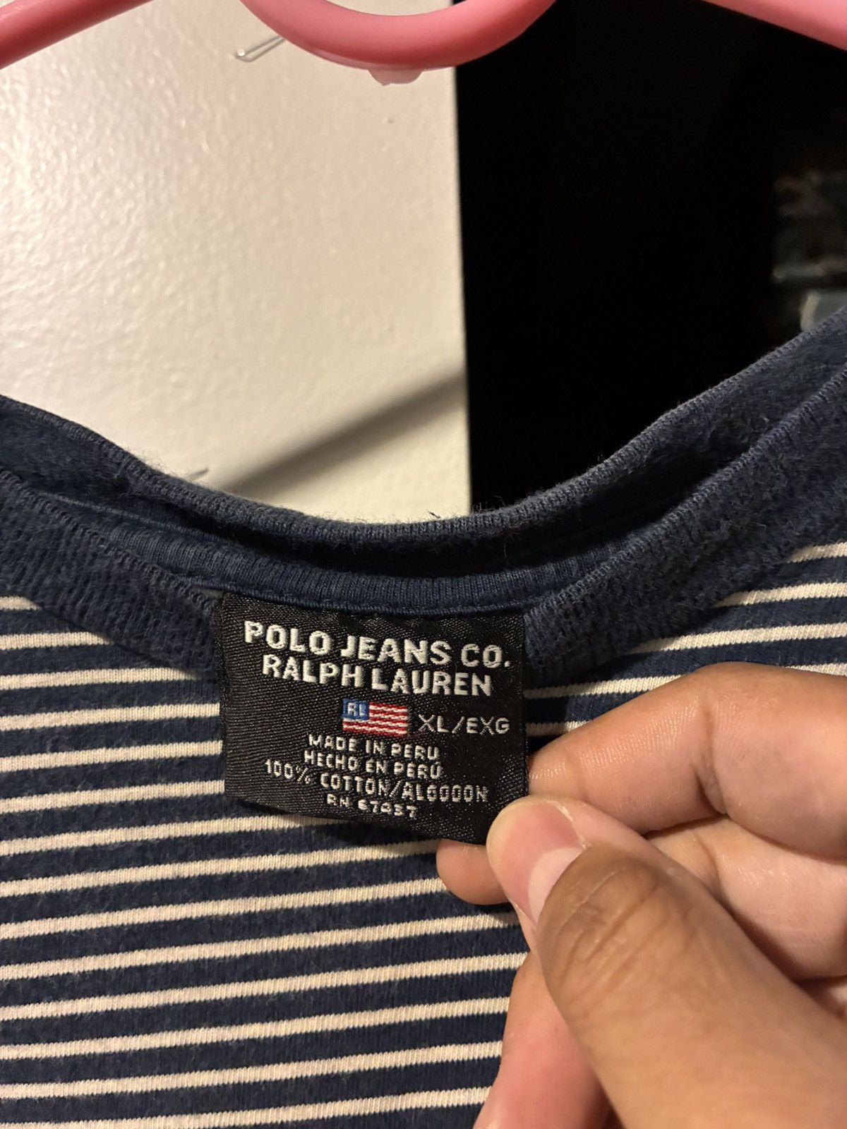 Vintage Polo Jeans Striped T-Shirt Size US XL / EU 56 / 4 - 3 Thumbnail
