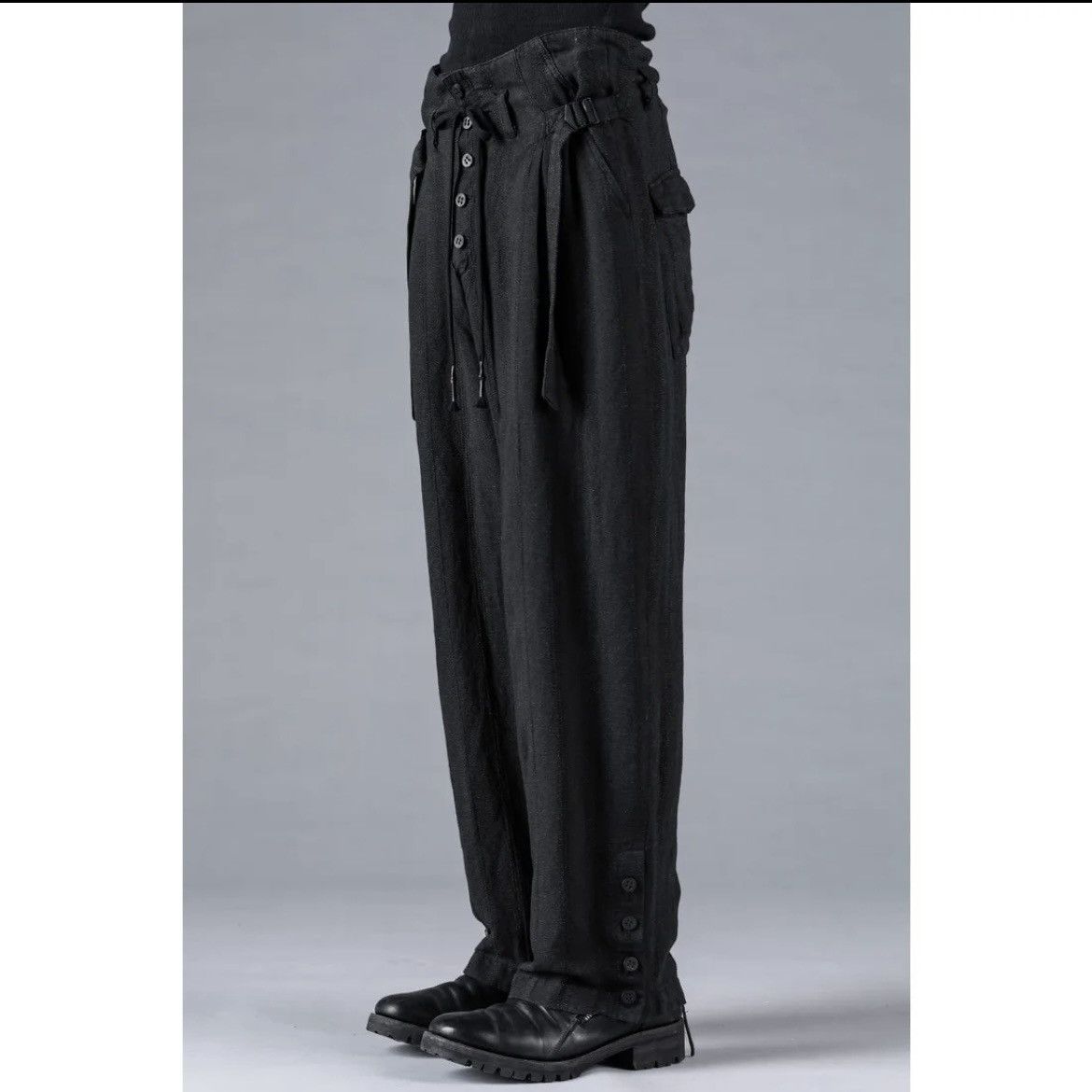 D.Hygen Stripe Jacquard Side Open Wide Pants - Like Devoa & Masnada Size US 30 / EU 46 - 2 Thumbnail