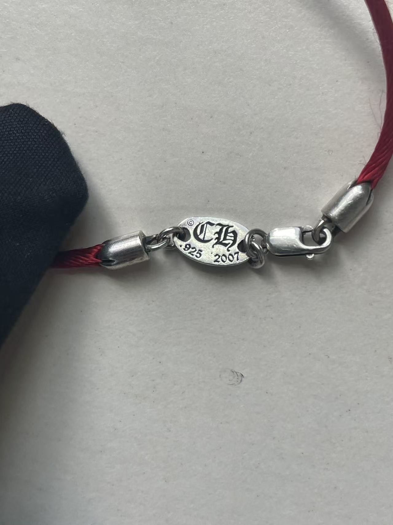 Chrome Hearts Chrome Hearts Silver Heart Vine Pendant Red String Bracelet Size ONE SIZE - 8 Thumbnail