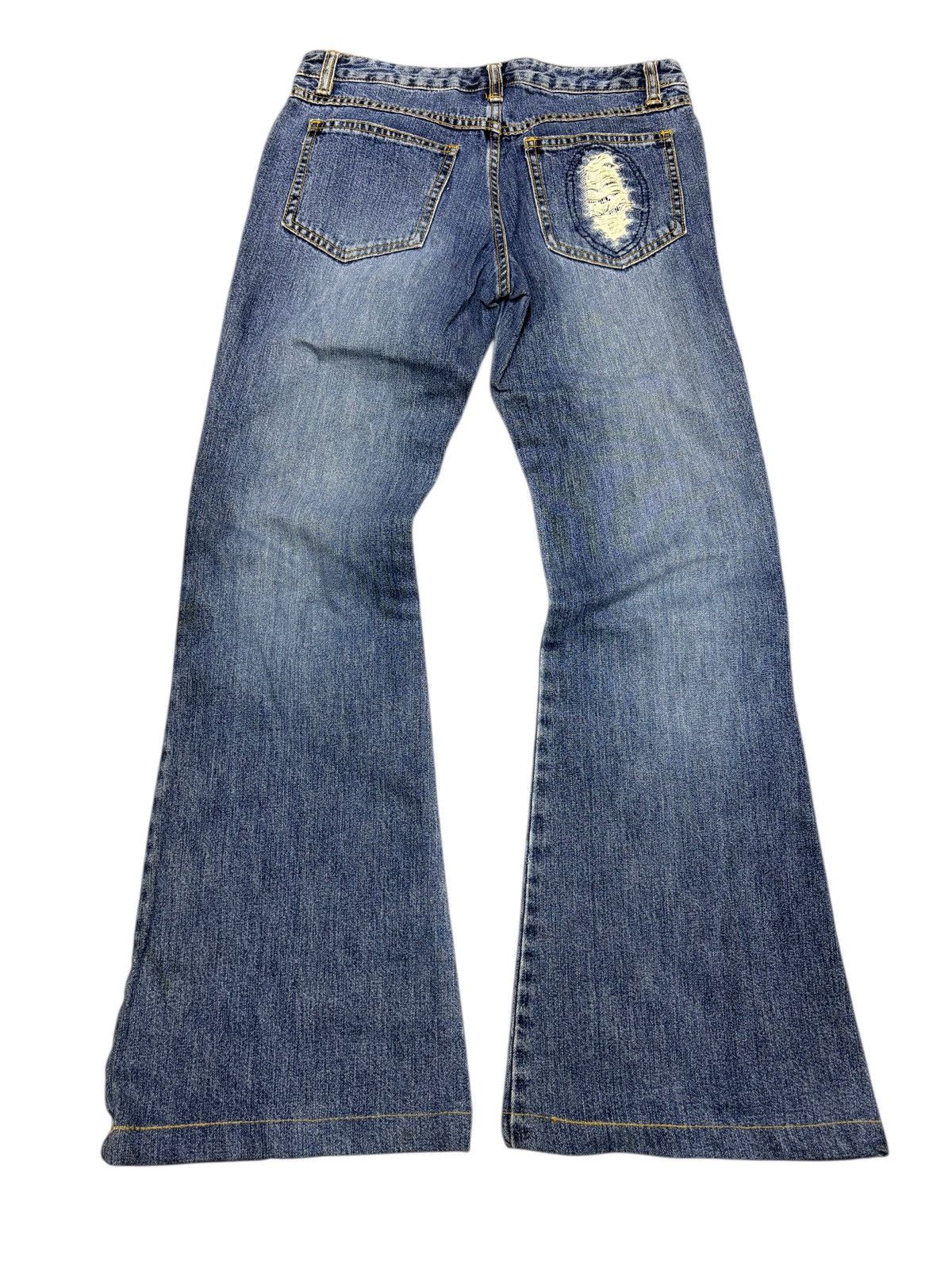 If Six Was Nine Beast Flared Distress Denim Jeans Size US 28 / EU 44 - 2 Thumbnail