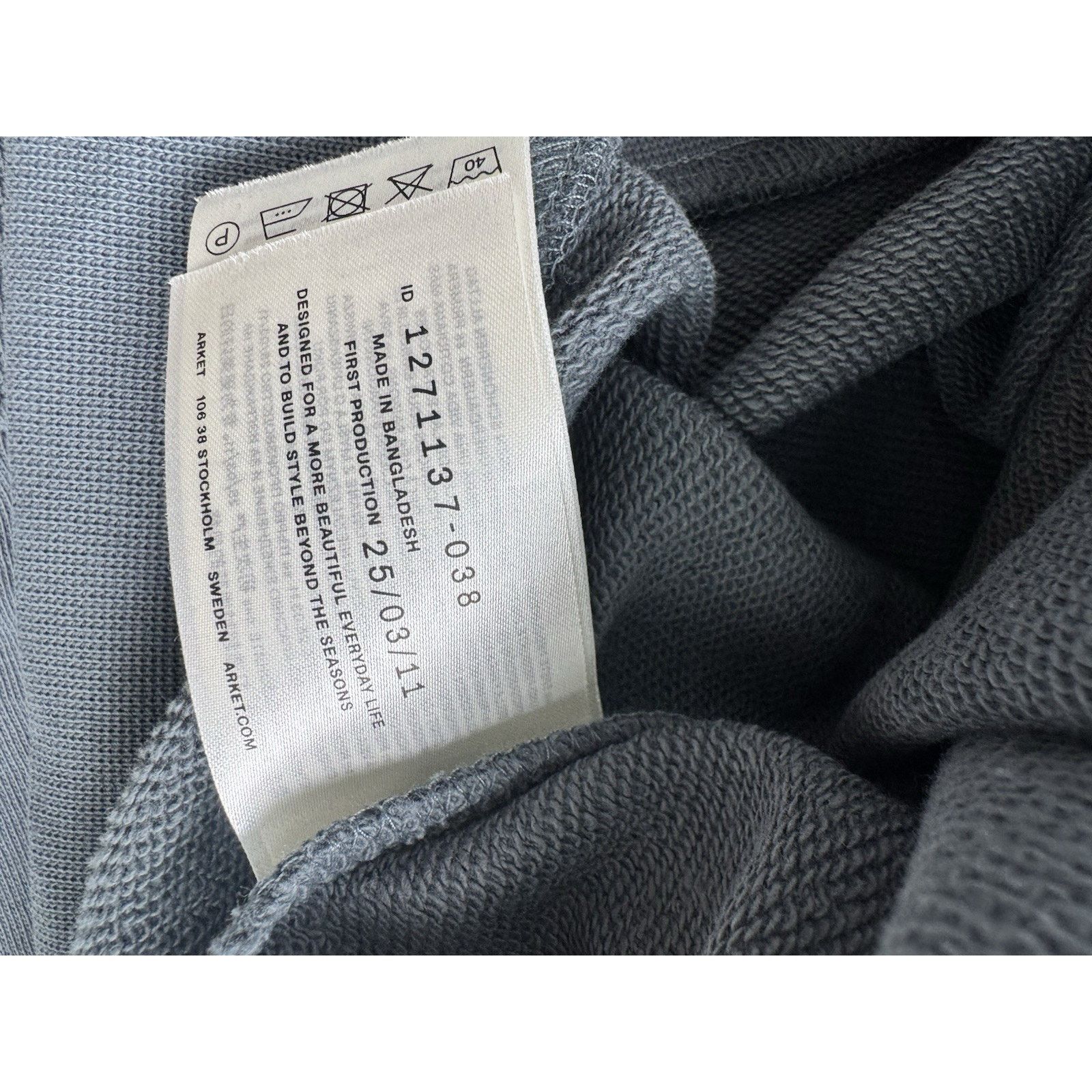 Arket Arket Sweatshirt Gray French Terry Organic Cotton Crew Neck Size US S / EU 44-46 / 1 - 6 Thumbnail