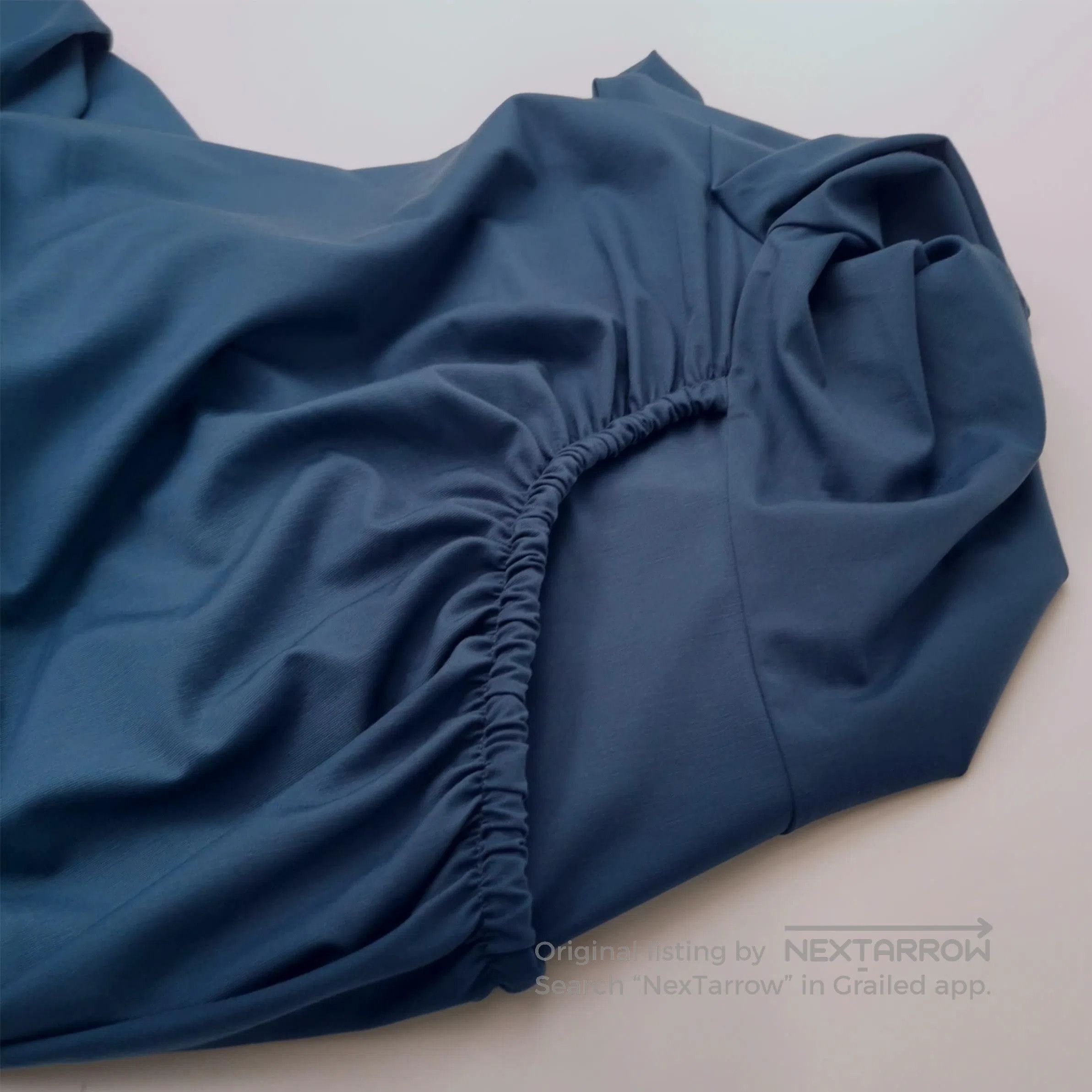 Weekend Max Mara Weekend Max Mara Blue Ruched Dress L. Size L / US 10 / IT 46 - 1 Thumbnail