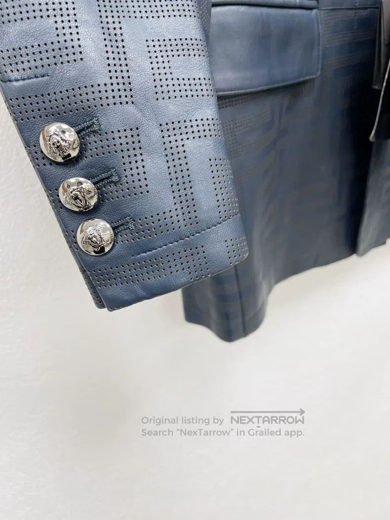 Versace Versace Leather jacket blazer Size 48S - 7 Thumbnail