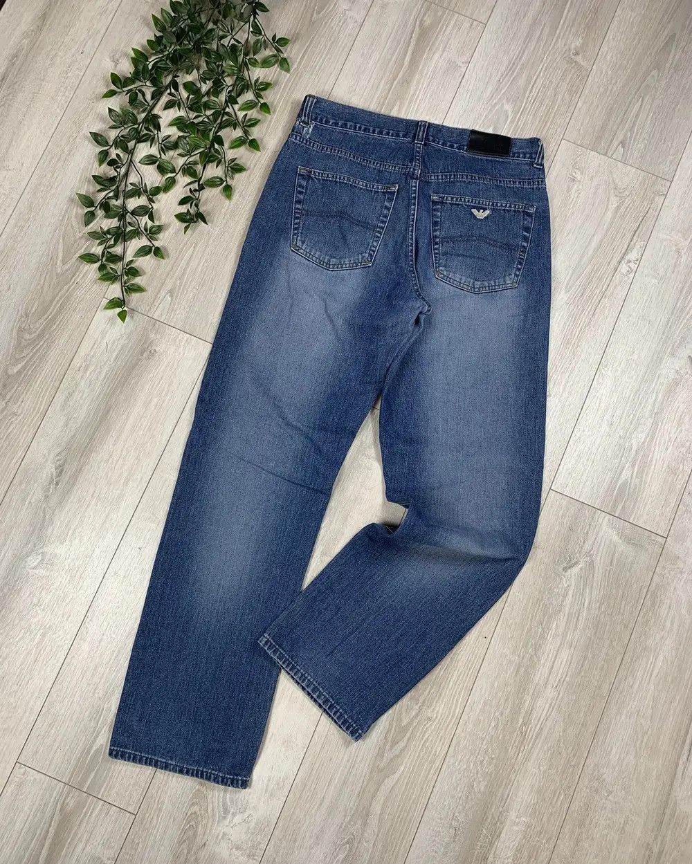 Armani × Vintage Armani Jeans Straight Denim Pants Baggy Vintage Style Skate Size US 32 / EU 48 - 1 Thumbnail