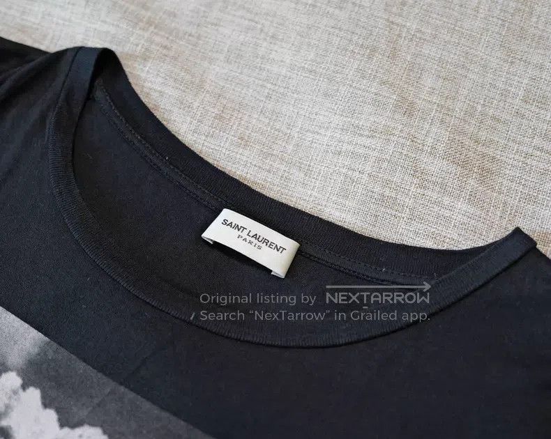 Saint Laurent Paris Saint Laurent Paris Black Printed T-Shirt i Size US L / EU 52-54 / 3 - 3 Thumbnail