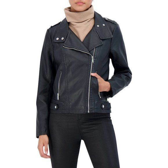 Other Sebby Collection Asymmetrical Faux Leather Jacket Size S / US 4 / IT 40 - 1 Thumbnail