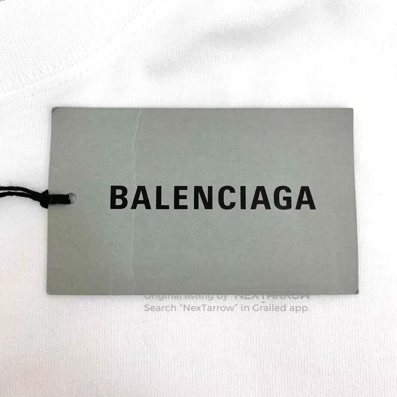 Balenciaga Balenciaga White Logo Letter Printed Cotton Round Neck Sho Size US XS / EU 42 / 0 - 7 Thumbnail