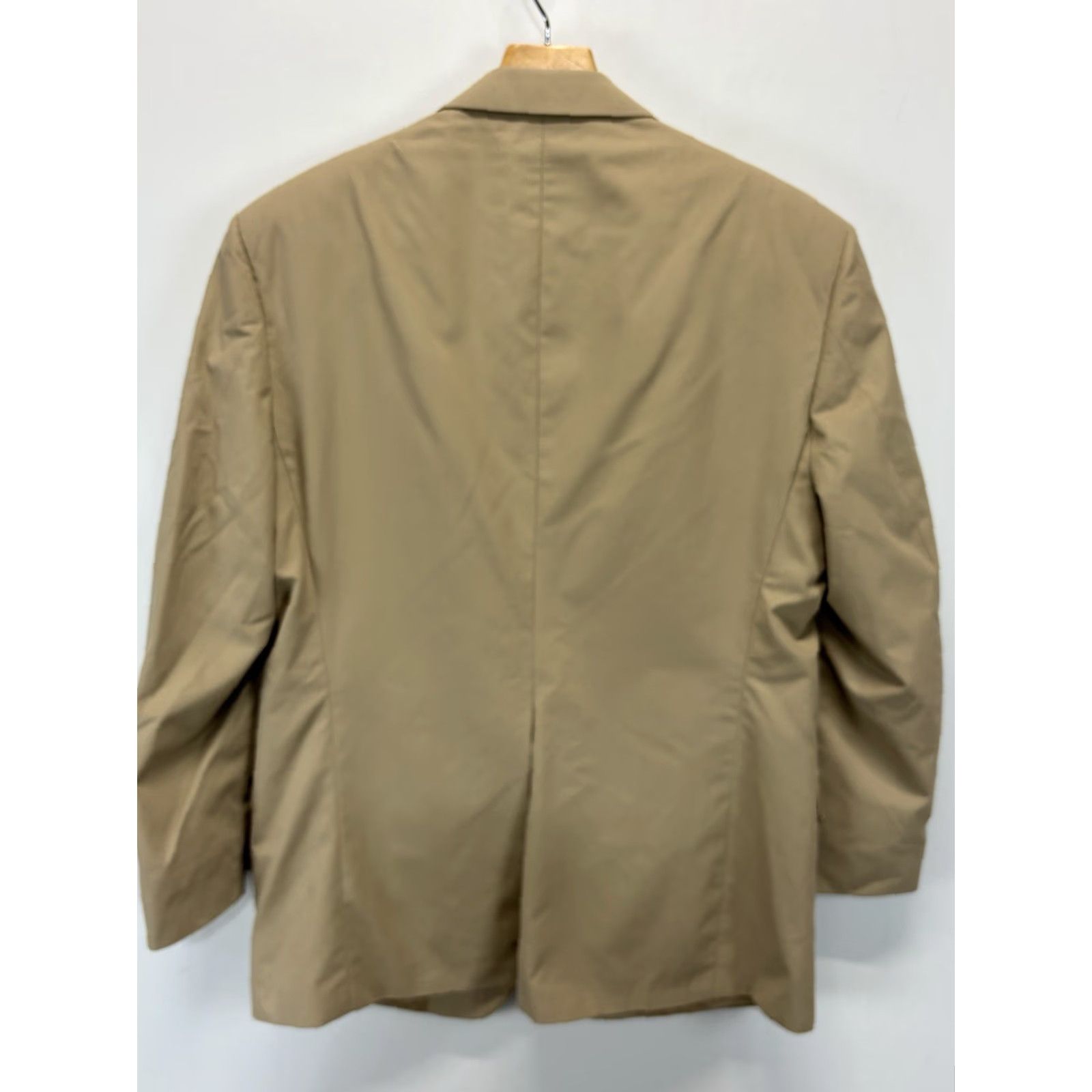 Vintage Harold Powell 2 Piece Suit Sz 43R Jacket 34x27 Pants Men’s Tan Career Wedding Mens Size 46R - 4 Thumbnail