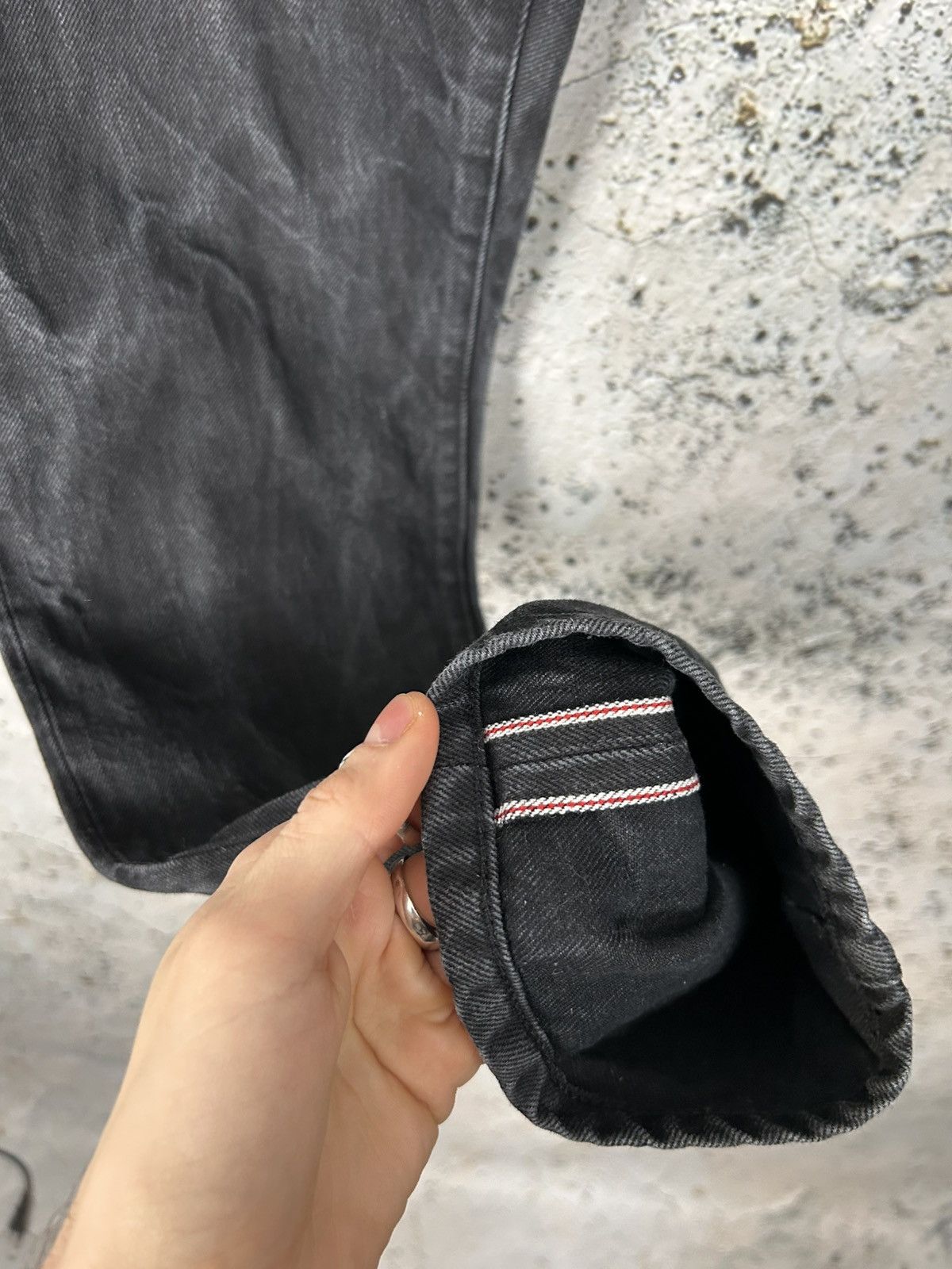 Han Kjobenhavn Han Kjobenhavn Selvedge Japanese Denim Washed Black Grunge Size US 34 / EU 50 - 6 Thumbnail