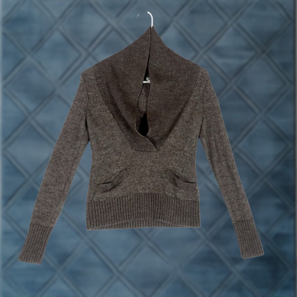 J.Crew VINTAGE JCrew Sweater Womens XS Alpaca Wool Blend Pullover Brown Long Sleeve Pockets L/S Size XS / US 0-2 / IT 36-38 - 1 Thumbnail