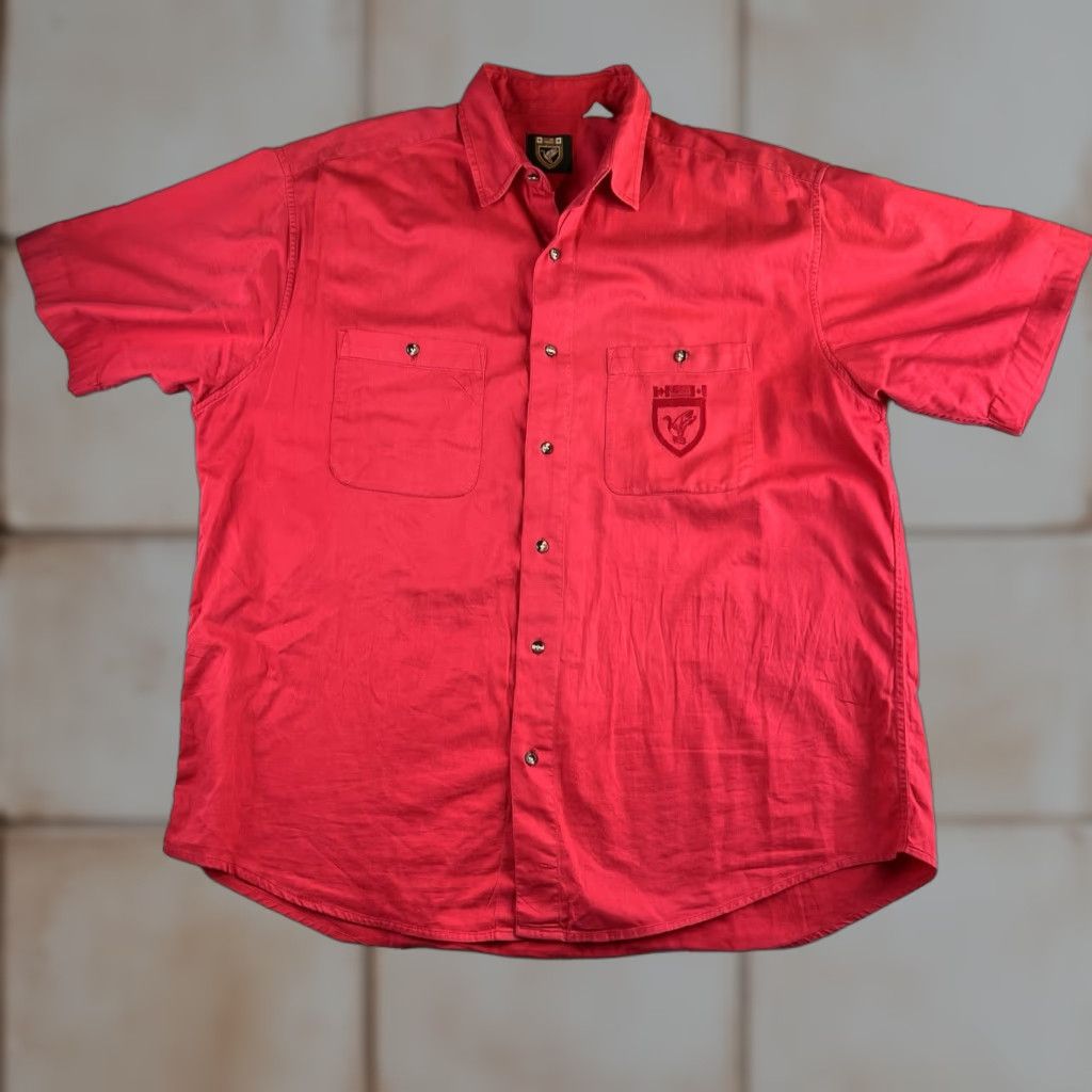 Vintage VTG Ducks Unlimited Shirt Button-Up Mens L Red Short Sleeve Hunting 80s 90s DU Logo Embroidered Reading Size US L / EU 52-54 / 3 - 1 Thumbnail