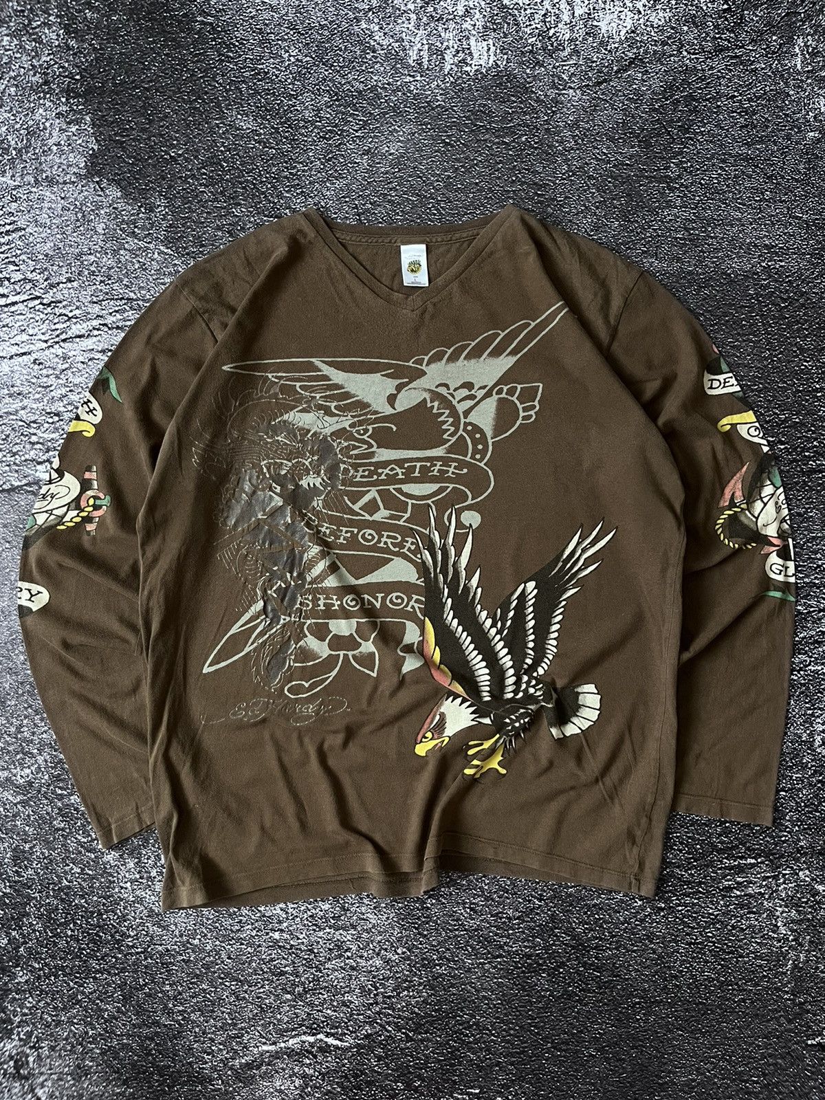 Ed Hardy Vintage Ed Hardy Eagle Death Before long sleeve Size US L / EU 52-54 / 3 - 1 Thumbnail