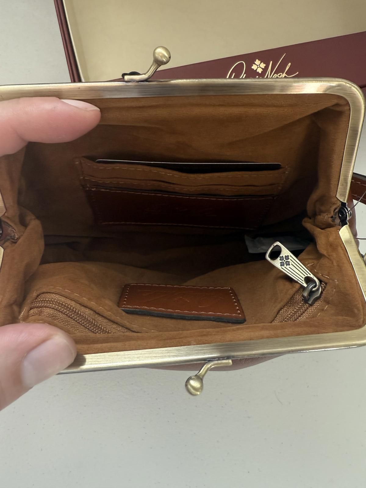 Other Patricia Nash Kisslock Wristlet Brown Leather Clutch Bag Size ONE SIZE - 4 Thumbnail
