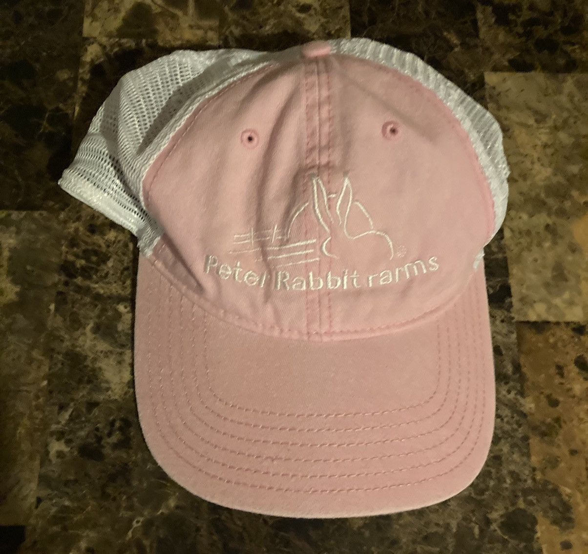 Otto Peter Rabbit Farms logo hat pink & white mesh snapback Otto Size ONE SIZE - 1 Thumbnail