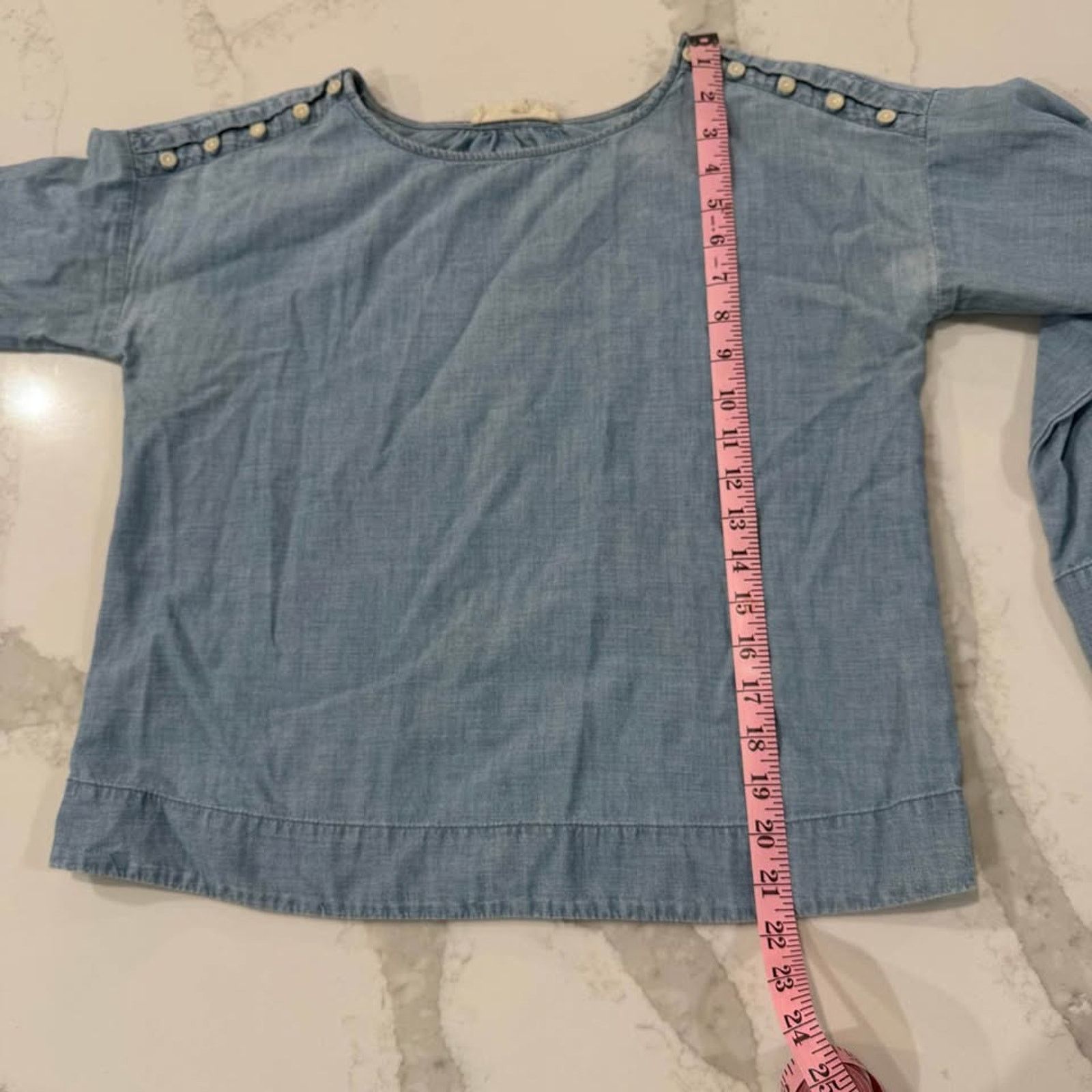 Madewell Madewell Convertible ColdShoulder Chambray Blouse Womens XXS Size XXS / US 00 / IT 34 - 9 Thumbnail