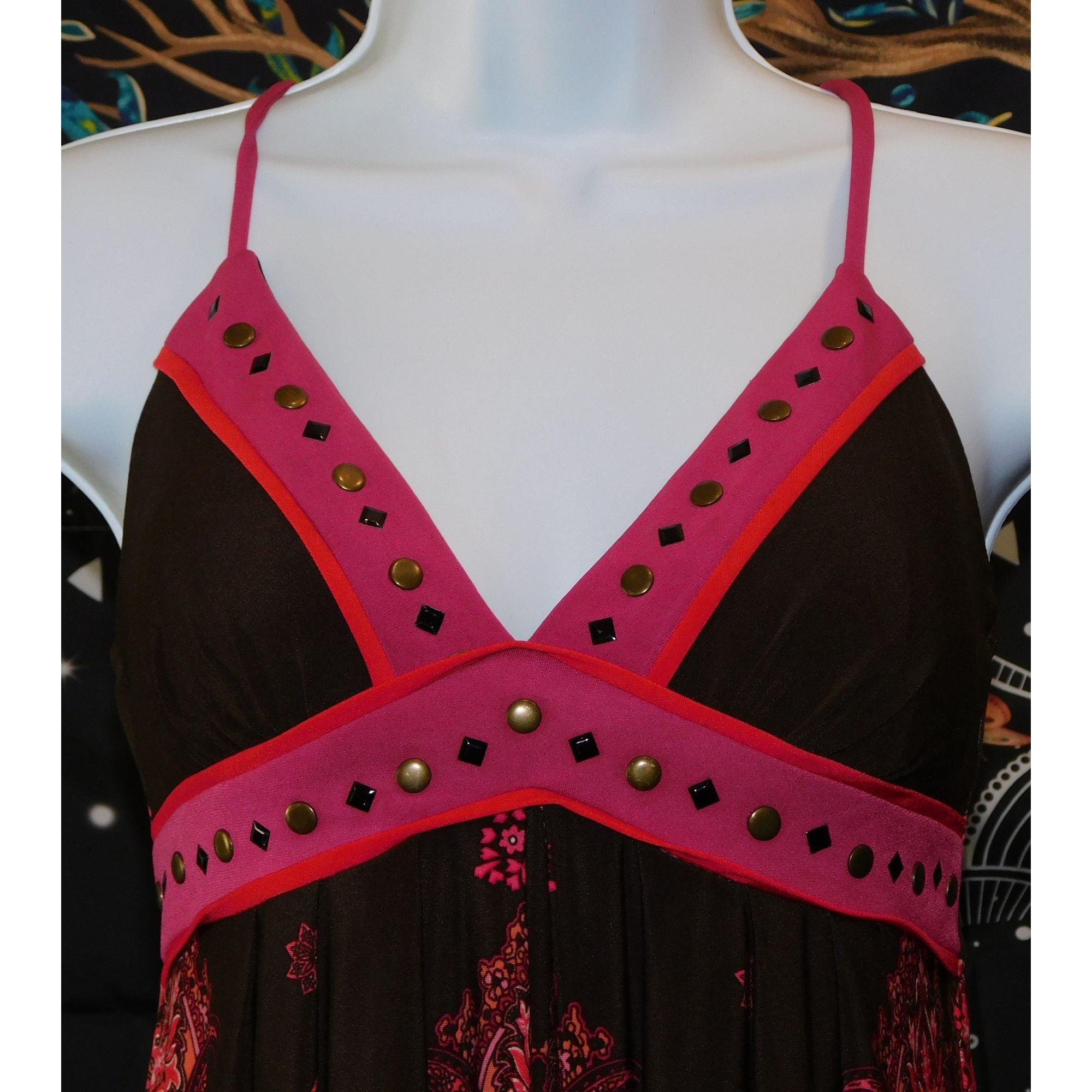 Other Love Tease Bohemian Brown And Pink Floral Dress Size S / US 4 / IT 40 - 5 Thumbnail