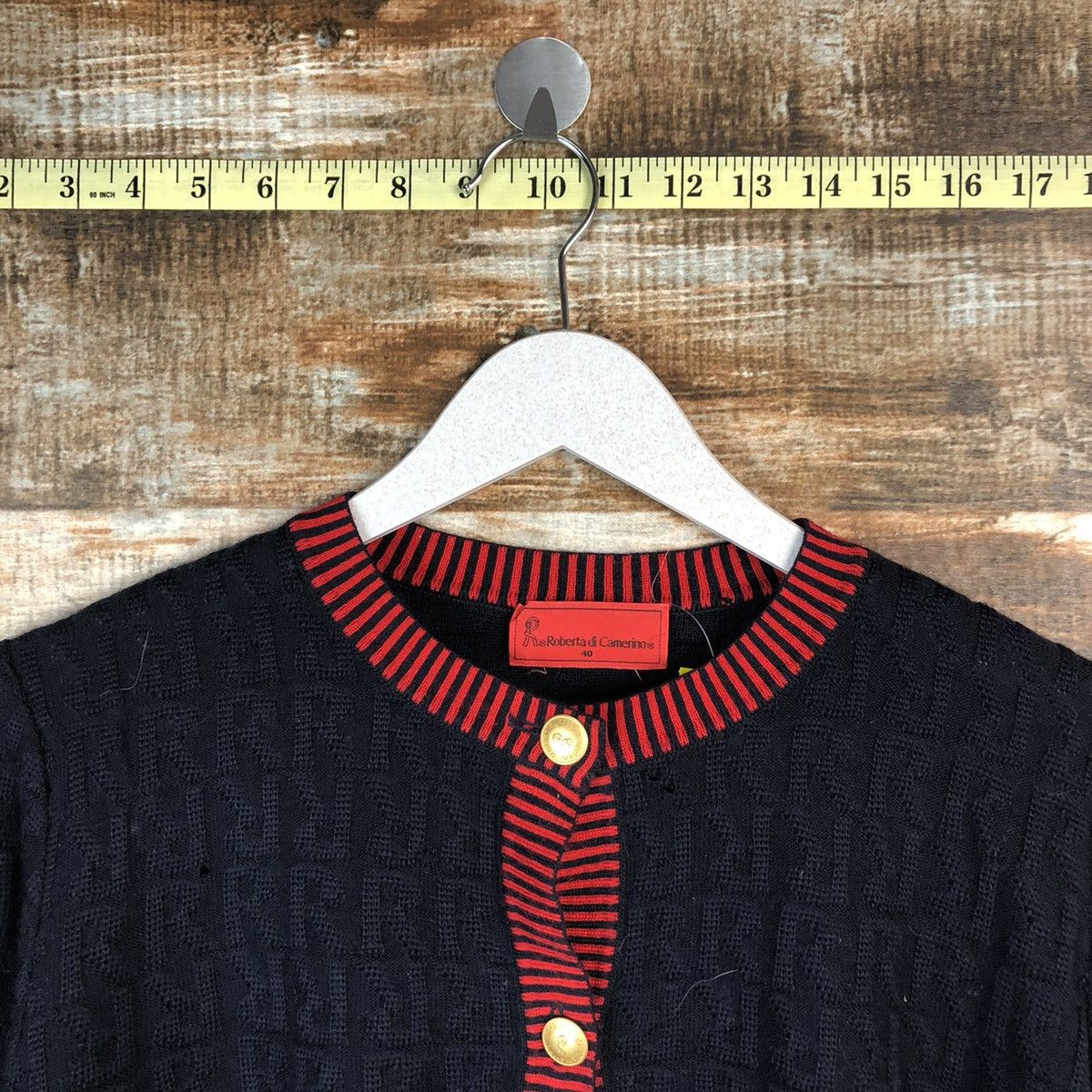 Roberta di Camerino Roberta di Camerino Darkblue Patterned Cardigans #A1362 Size S / US 4 / IT 40 - 4 Thumbnail