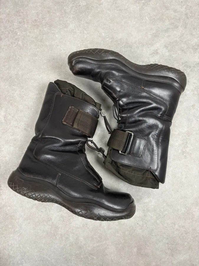 Prada FW1999 Prada Dark Brown Leather Straps Vibram High Boots Size US 7 / EU 40 - 6 Thumbnail