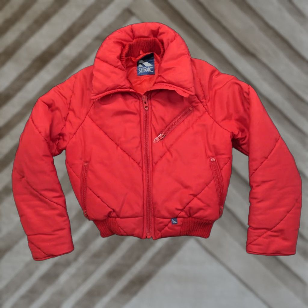 Vintage VINTAGE Serac Jacket Womens 10 Red Puffer Quilted Cropped 80s Windbreaker Short Zip Regular Size 10 Womens Red 80s Jacket Size L / US 10 / IT 46 - 1 Thumbnail