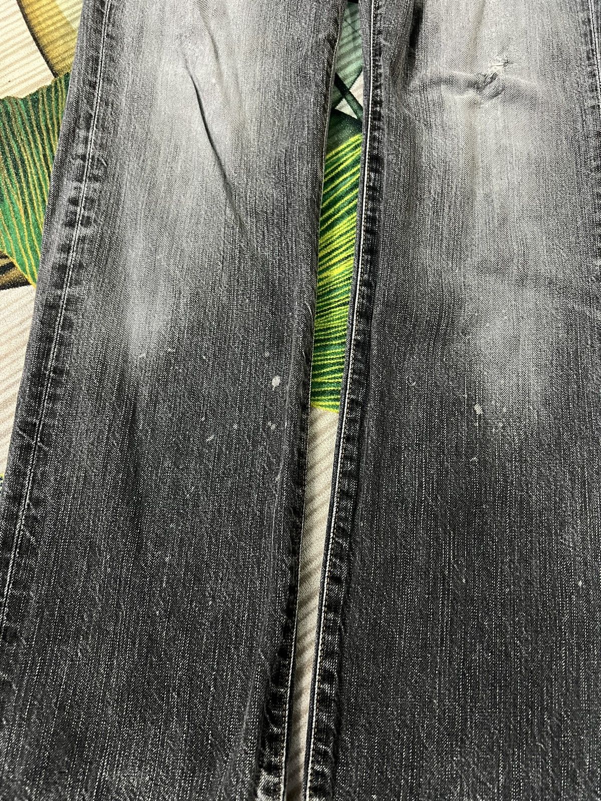 Edwin × If Six Was Nine × Japanese Brand EDWIN 503 FADED BLACK DISTRESSED JEANS VERY RARE Size US 28 / EU 44 - 3 Thumbnail