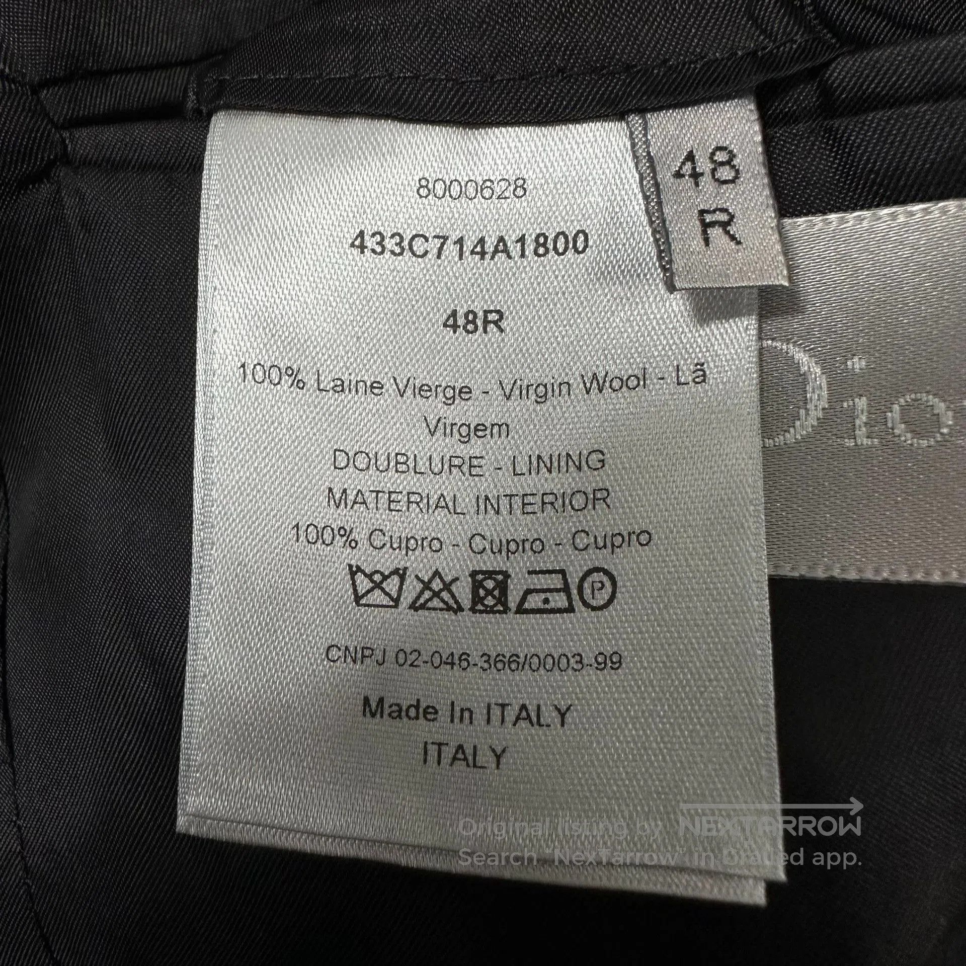 Dior Dior Black Peak Lapel Wool Suit. Size US M / EU 48-50 / 2 - 5 Thumbnail