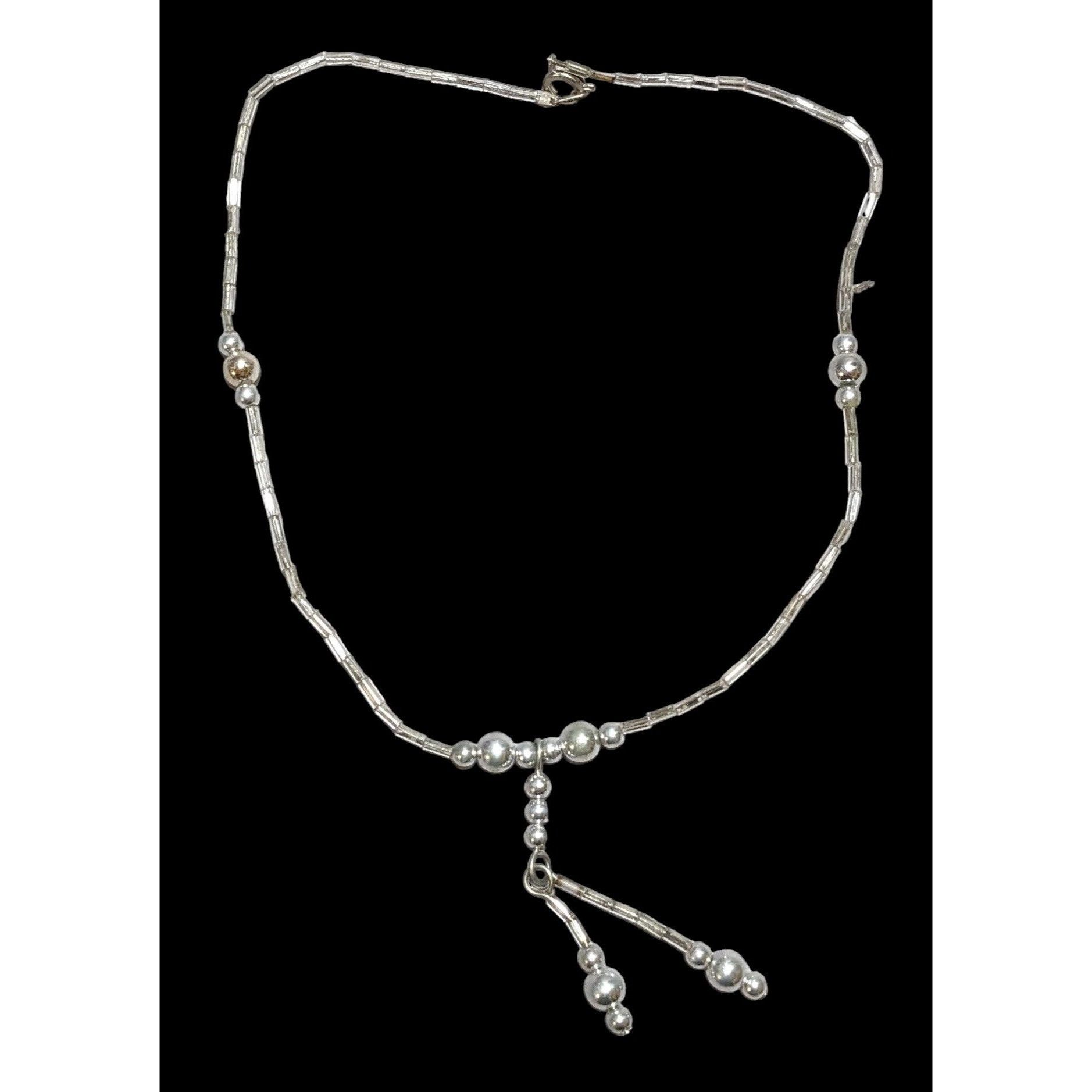 Other Handmade Silver Beaded Necklace Size ONE SIZE - 1 Thumbnail