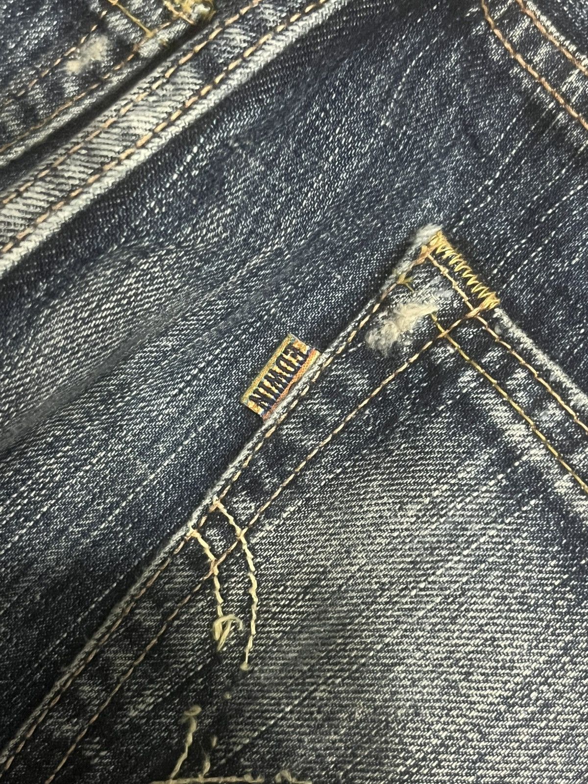 Edwin Edwin S02R Japan Blue Washed Distressed Straight Leg Jeans Size US 28 / EU 44 - 8 Thumbnail