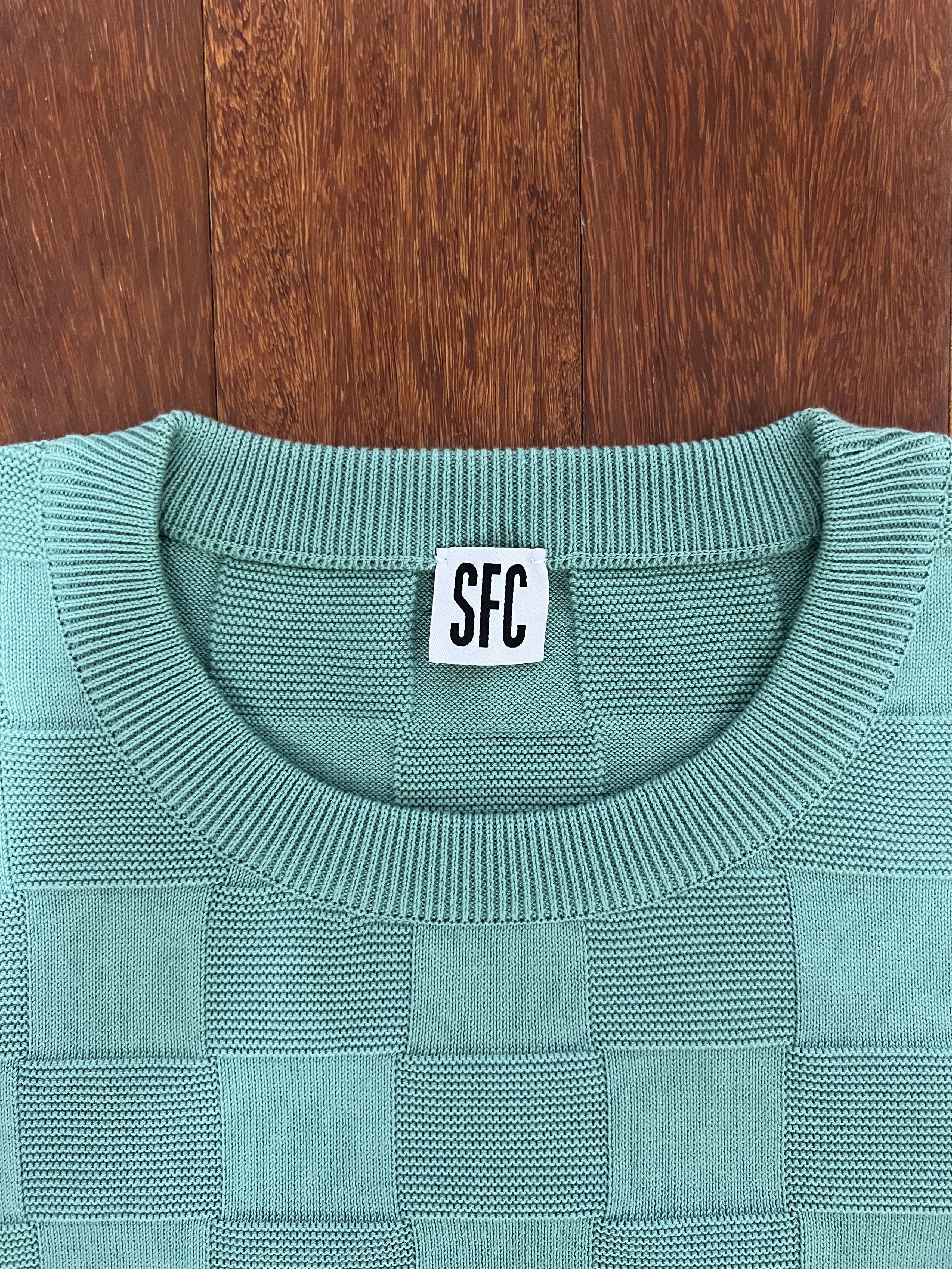 Scott Fraser Collection 💚 Scott Fraser Collection Jade Checker Chet Baker Knit NEW Size US L / EU 52-54 / 3 - 9 Thumbnail