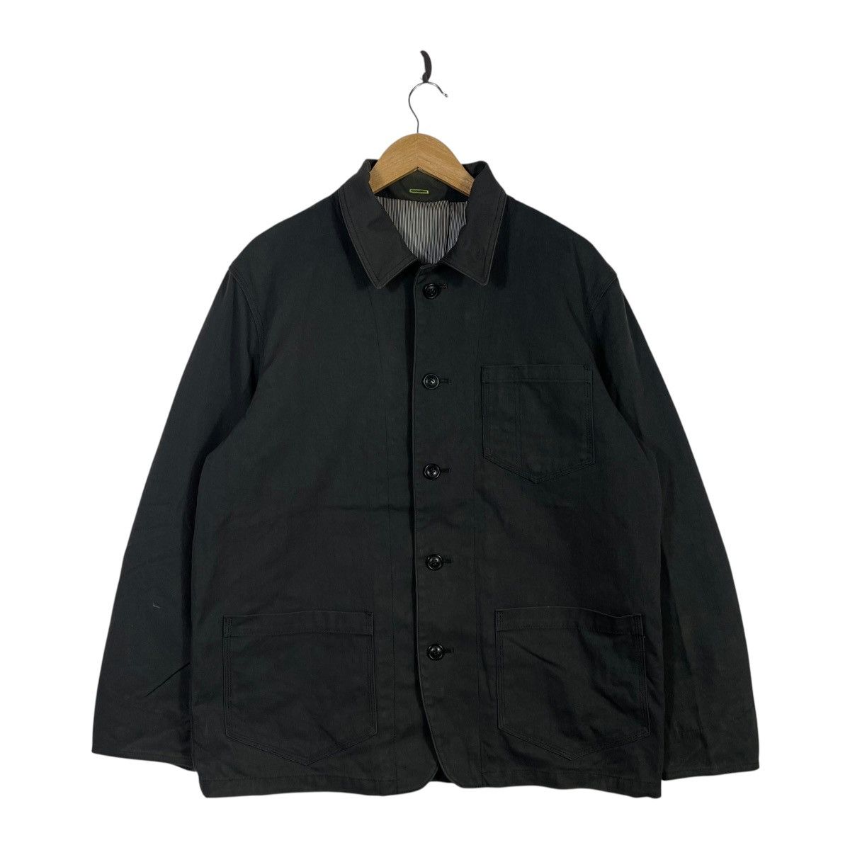 PPFM Vintage PPFM Minimal Work Jacket Black Nylon Button Up Size US L / EU 52-54 / 3 - 1 Thumbnail