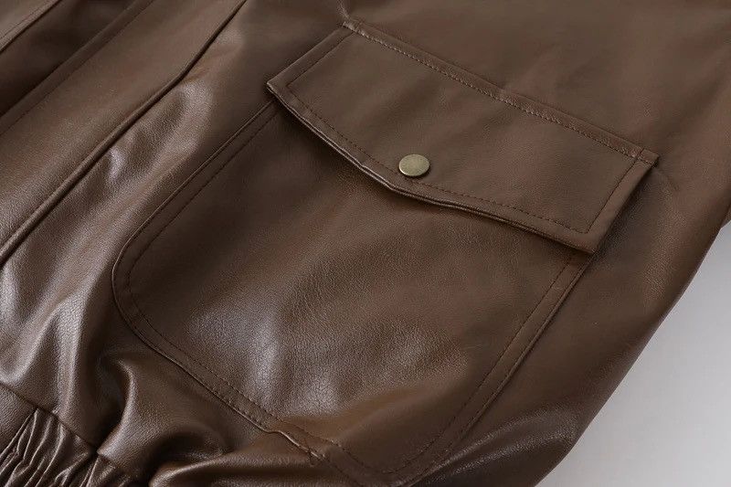 Other Winter Fur PU Leather Vintage Motorcycle Jacket Coat Unisex Size ONE SIZE - 13 Thumbnail