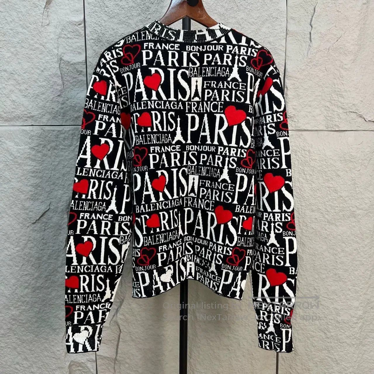 Balenciaga Balenciaga Logo Heart Sweater XS Size. Size XS / US 0-2 / IT 36-38 - 2 Thumbnail